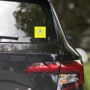 R - White And Black Outlined Yellow Eclipse Bubble-free Stickers