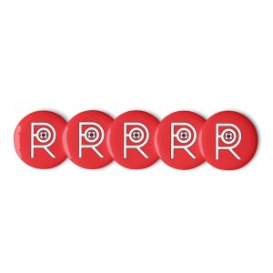 R - Set Of Red Pin Buttons