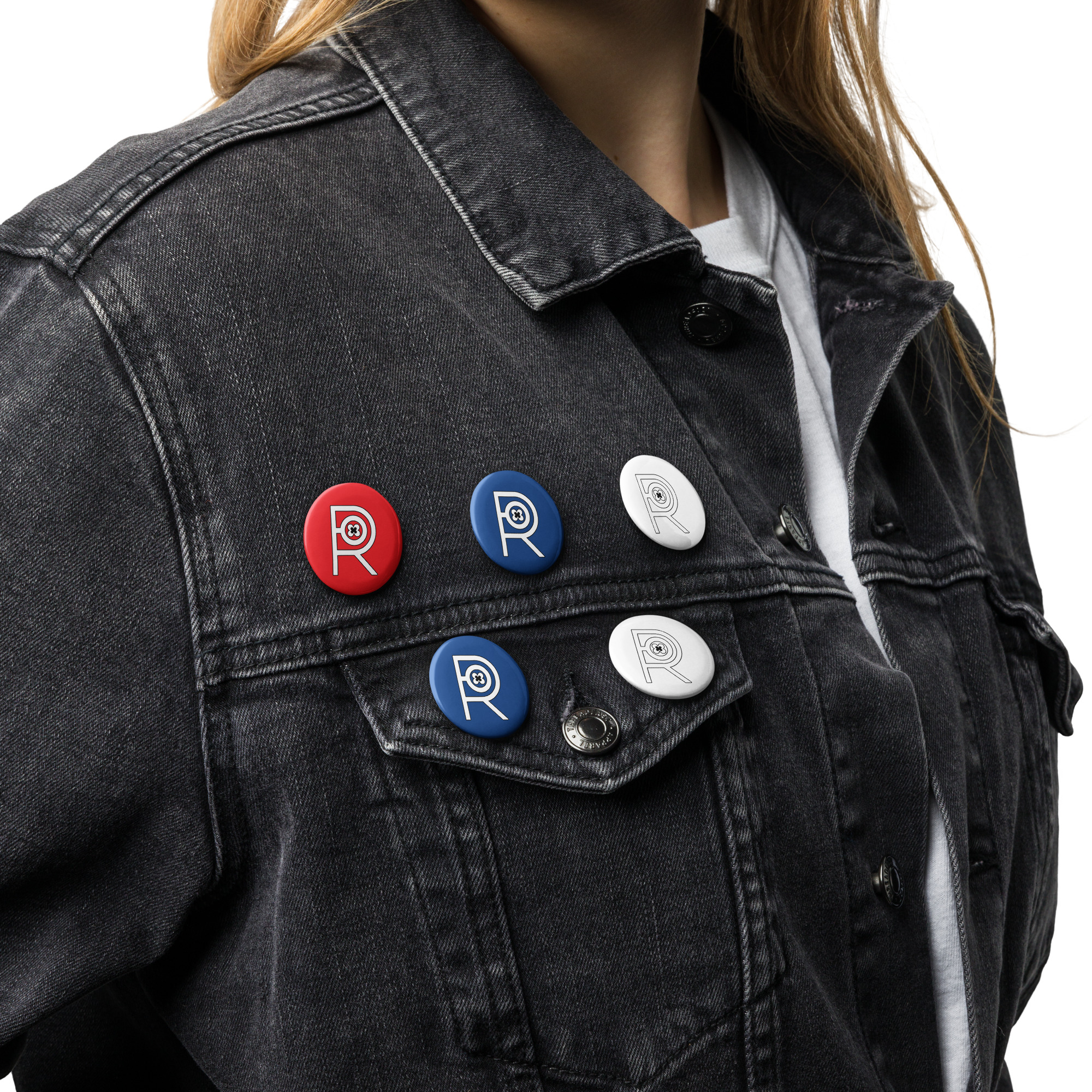 R - Set Of Red, White And Blue Pin Buttons - Image 4