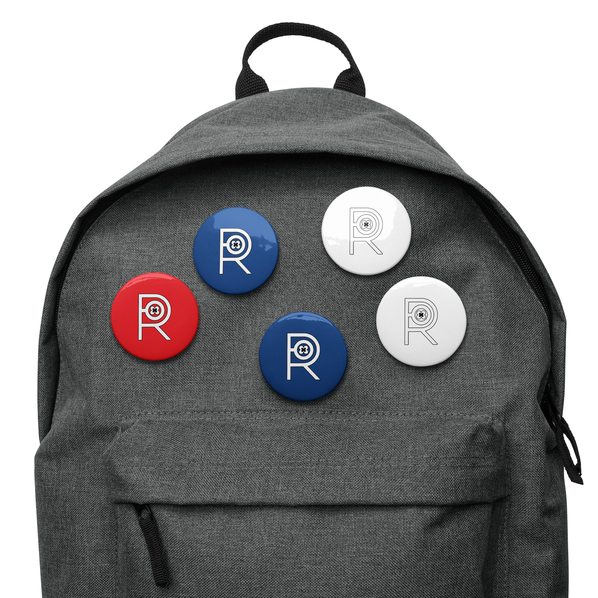 R - Set Of Red, White And Blue Pin Buttons - Image 8
