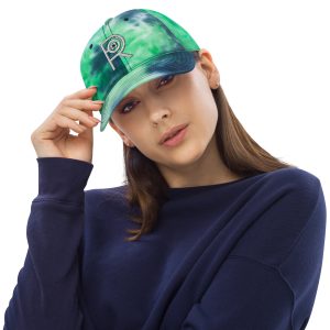 R - White And Black Outlined Tie Dye Hat