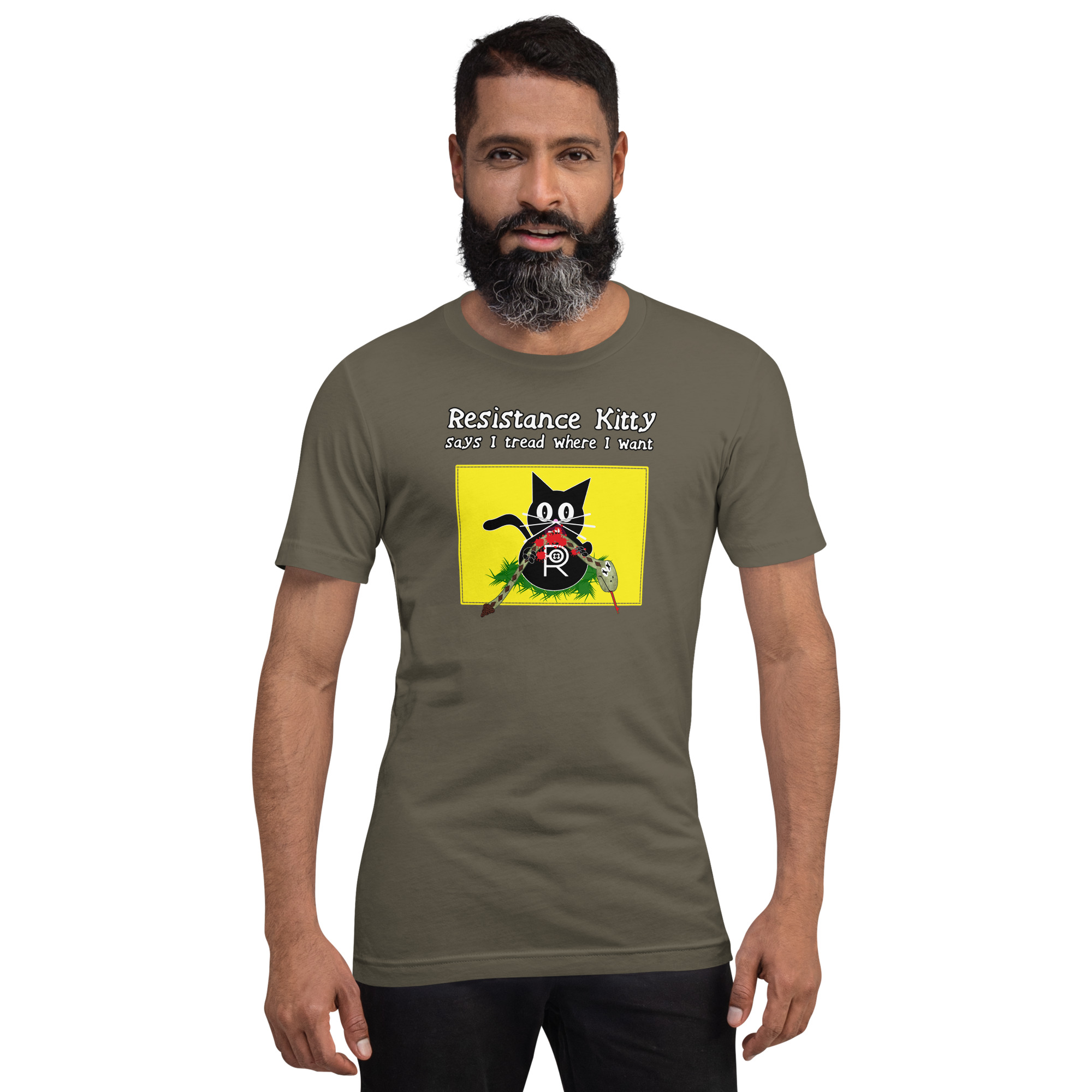 R - Resistance Kitty Says I Tread Where I Want Dark Style Unisex T-shirt - Image 26