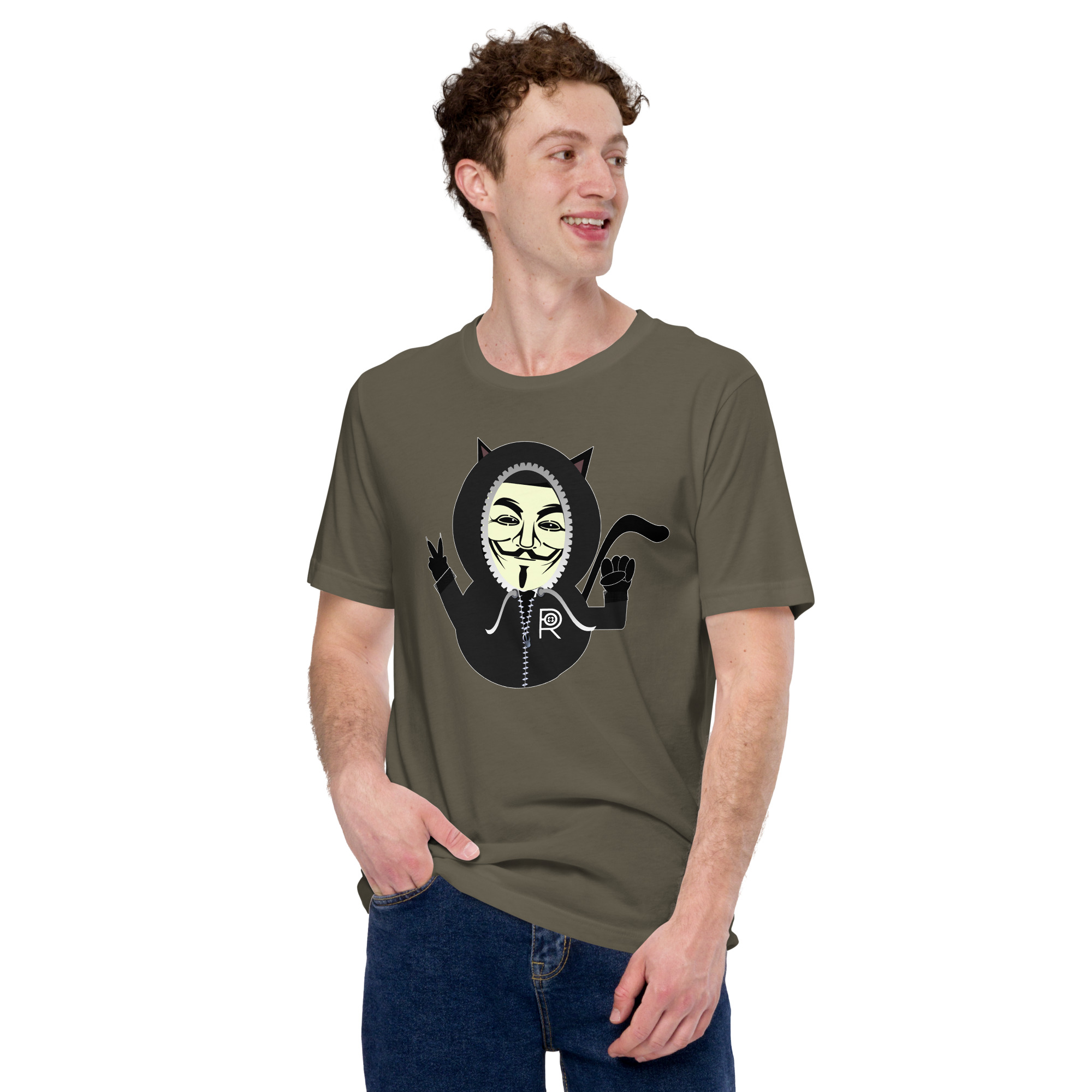 R - Anonymous Resistance Kitty Dark Style Unisex T-shirt - Image 26