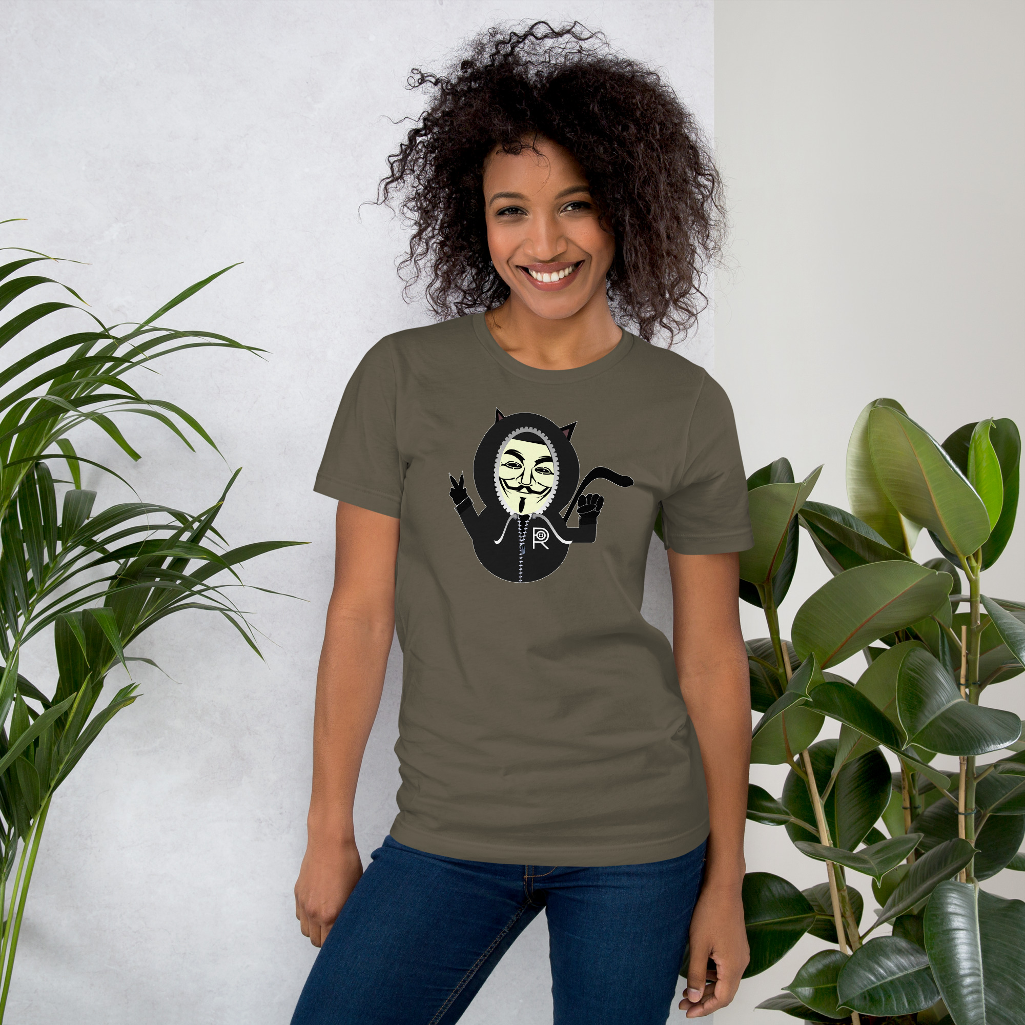 R - Anonymous Resistance Kitty Dark Style Unisex T-shirt - Image 27