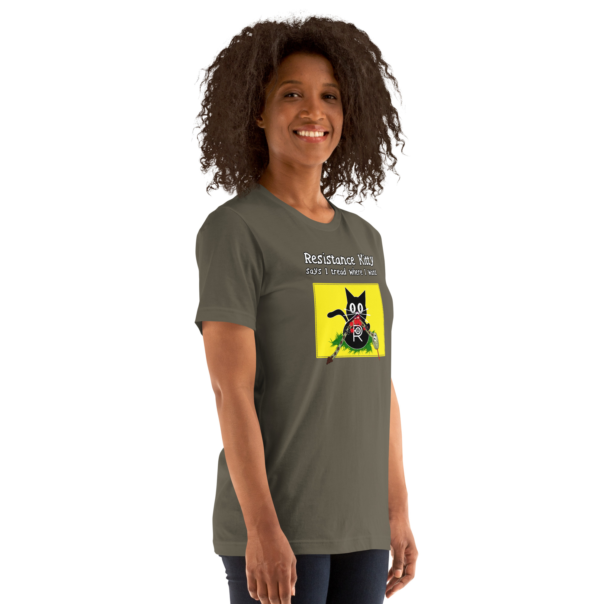 R - Resistance Kitty Says I Tread Where I Want Dark Style Unisex T-shirt - Image 27