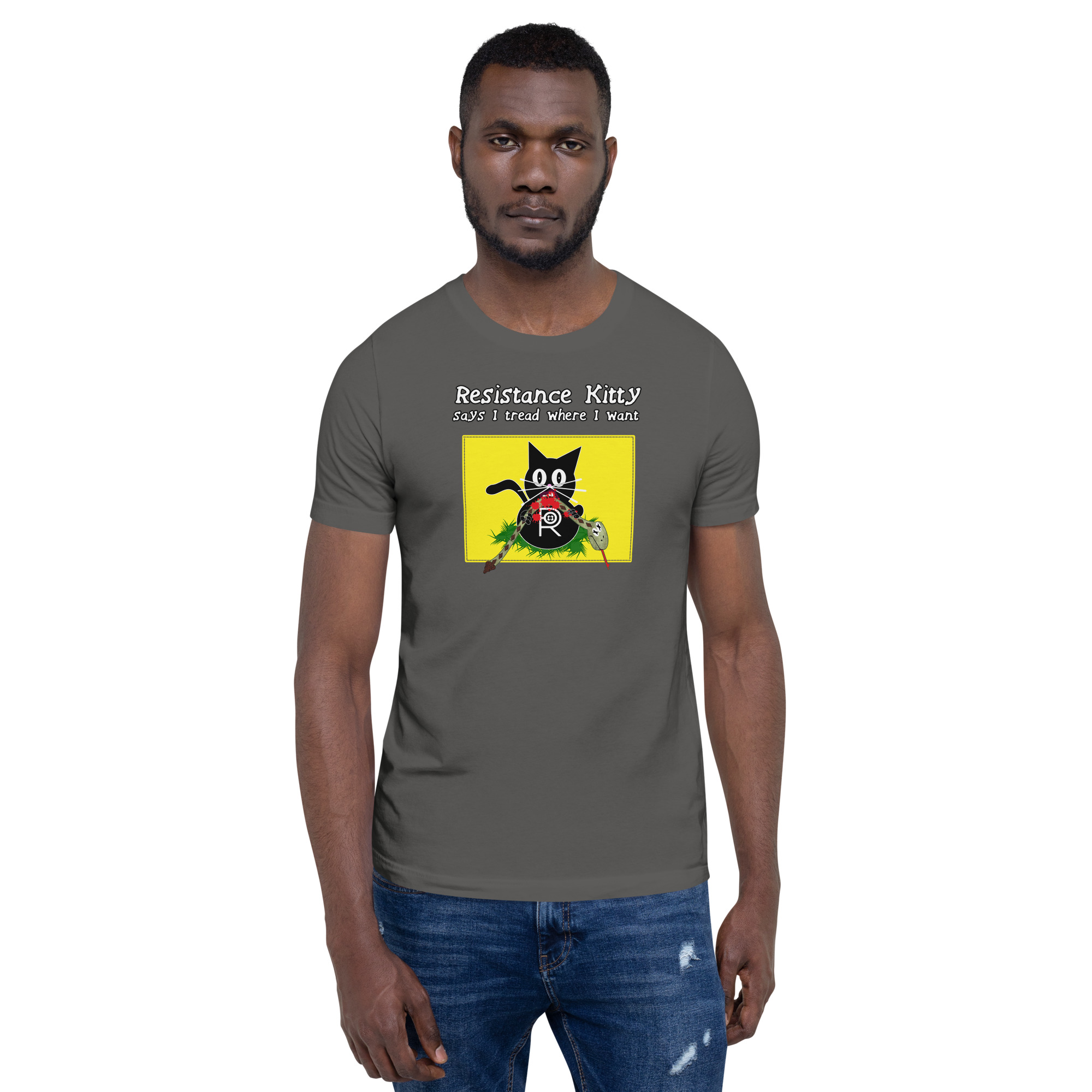 R - Resistance Kitty Says I Tread Where I Want Dark Style Unisex T-shirt - Image 24