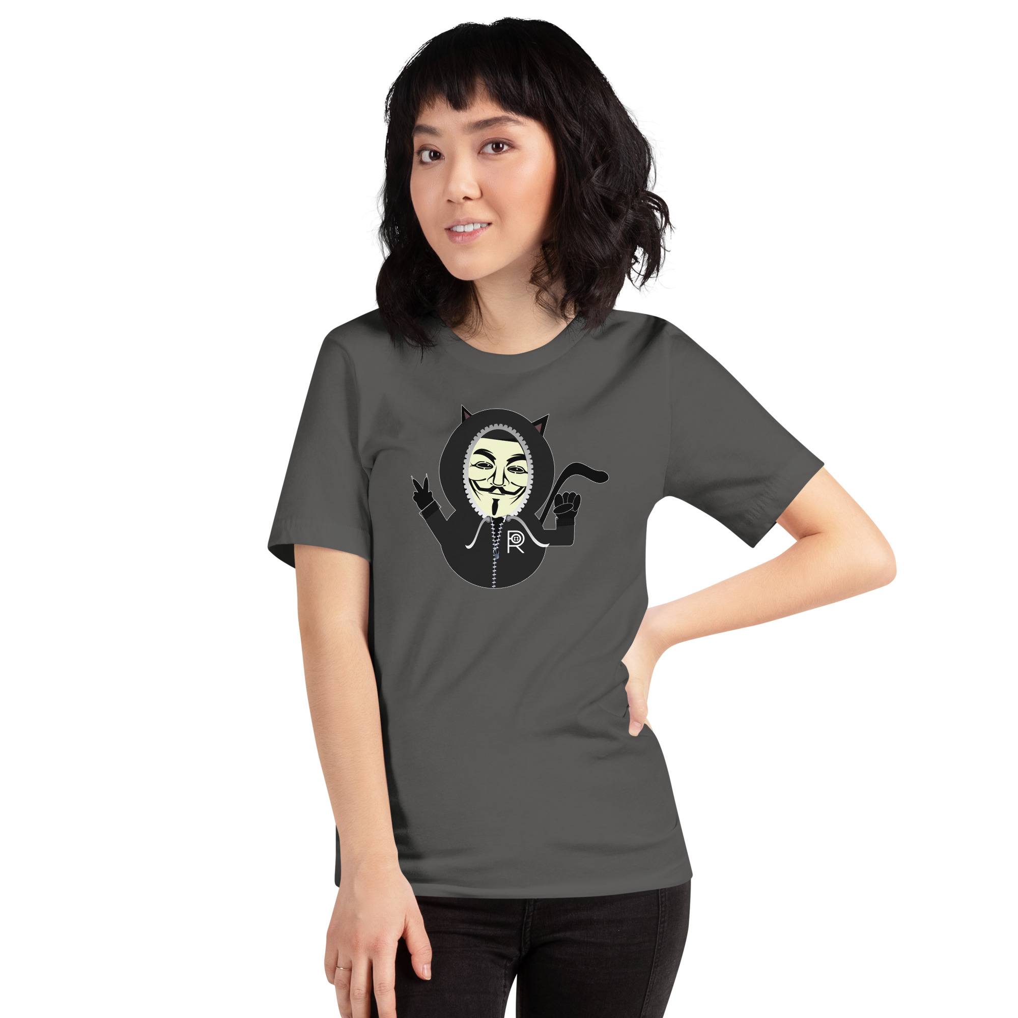 R - Anonymous Resistance Kitty Dark Style Unisex T-shirt - Image 25