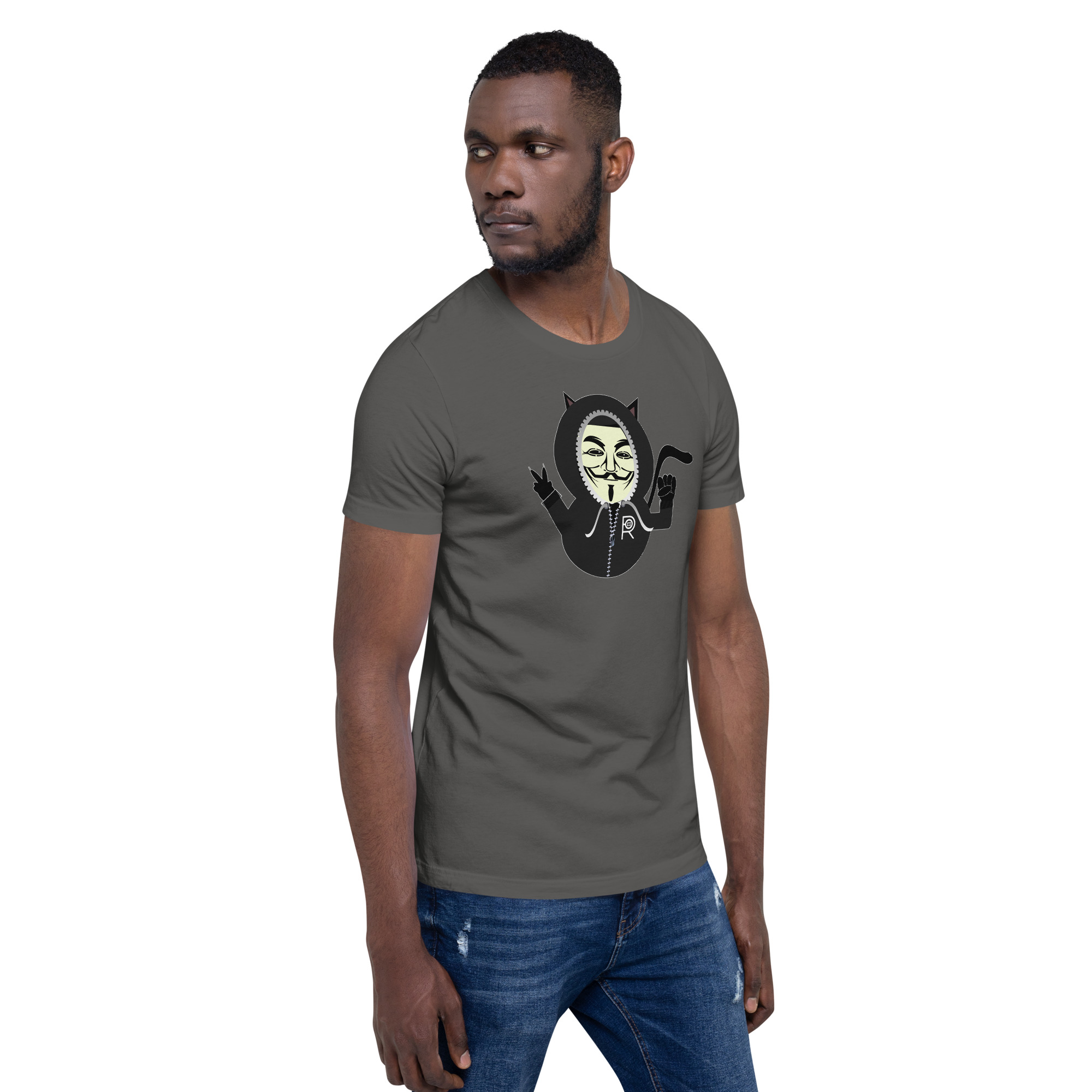 R - Anonymous Resistance Kitty Dark Style Unisex T-shirt - Image 24