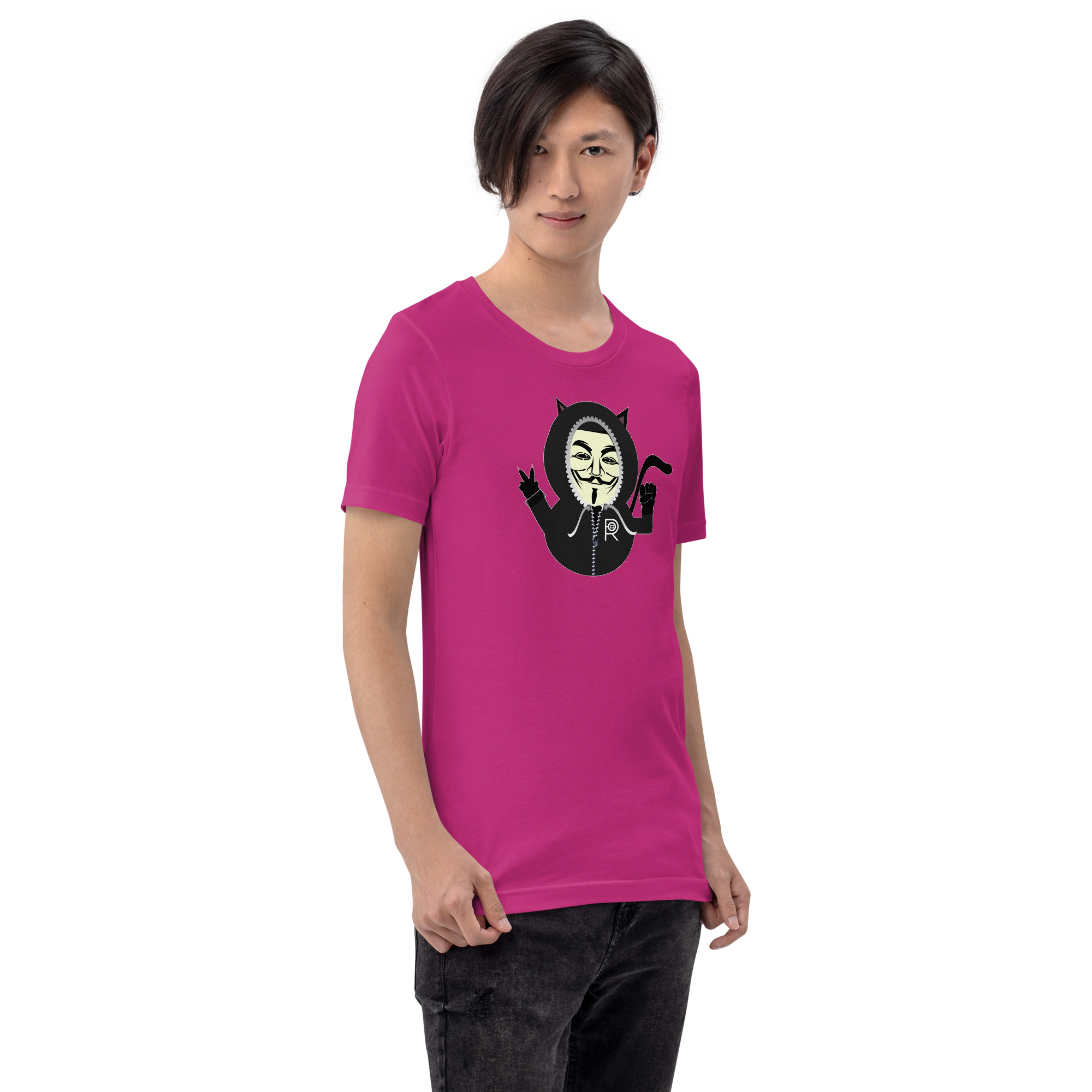 R - Anonymous Resistance Kitty Dark Style Unisex T-shirt - Image 23