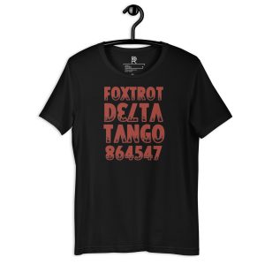 R - Foxtrot Delta Tango 86 45 47 Black Unisex T-shirt