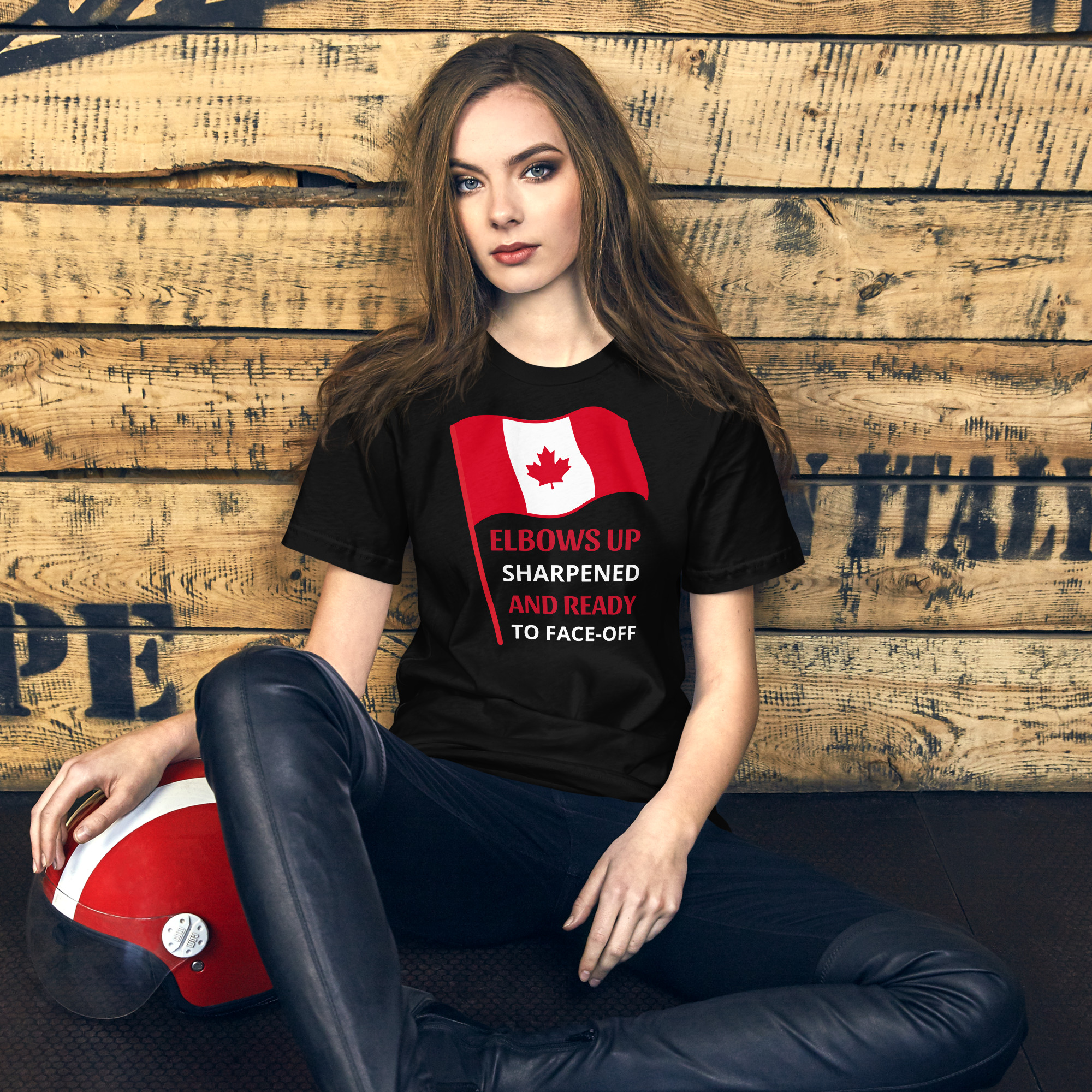 R - Elbows Up Sharpened Ready To Face-Off Dark Style Unisex T-shirt - Image 10