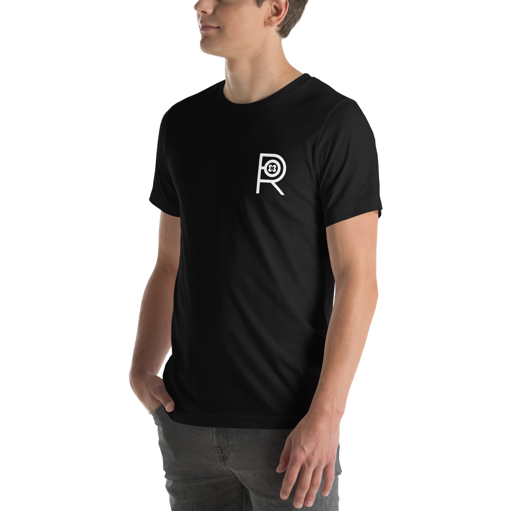 R - Rise Resist Revolt Slava Ukraini Black Unisex T-shirt - Image 4