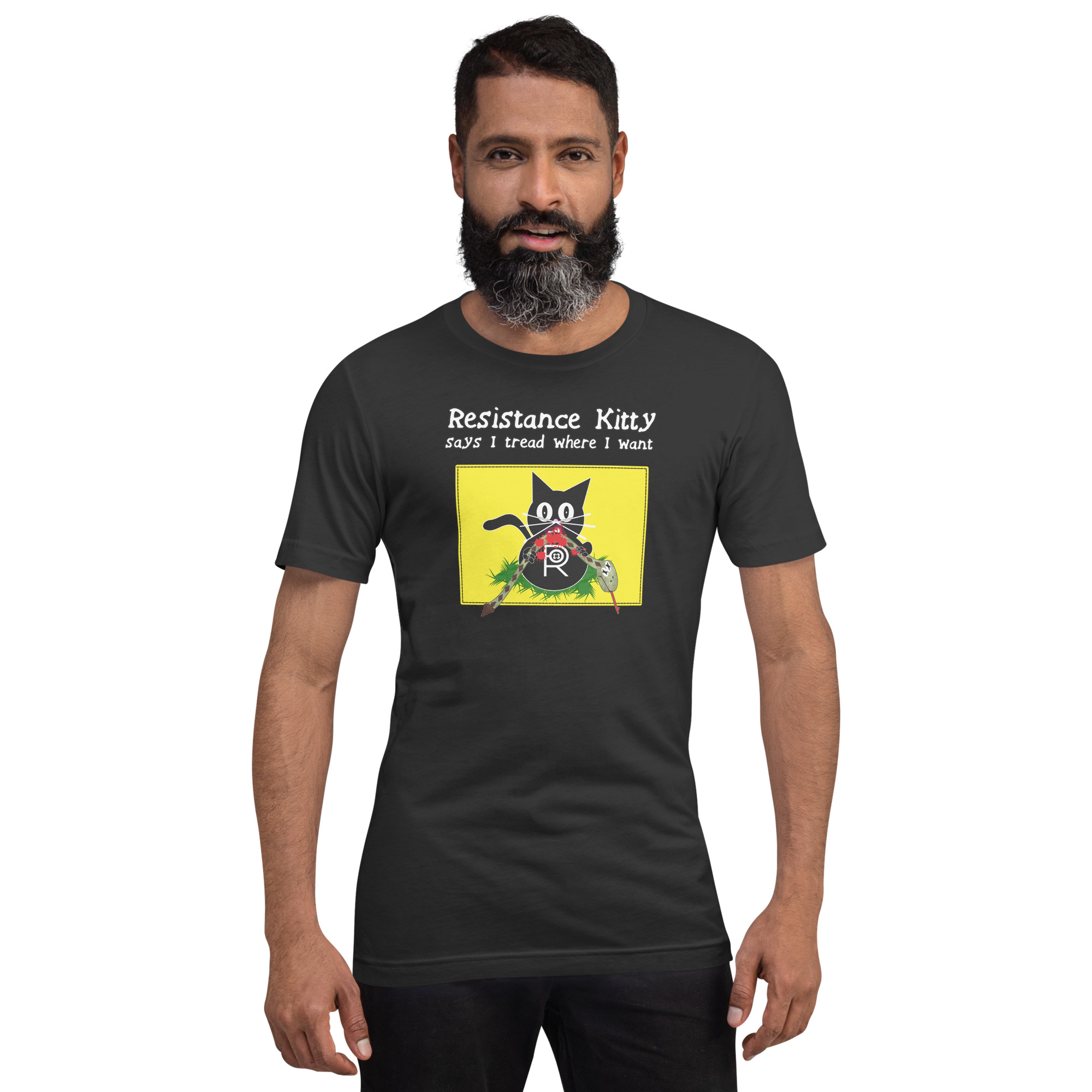 R - Resistance Kitty Says I Tread Where I Want Dark Style Unisex T-shirt - Image 12