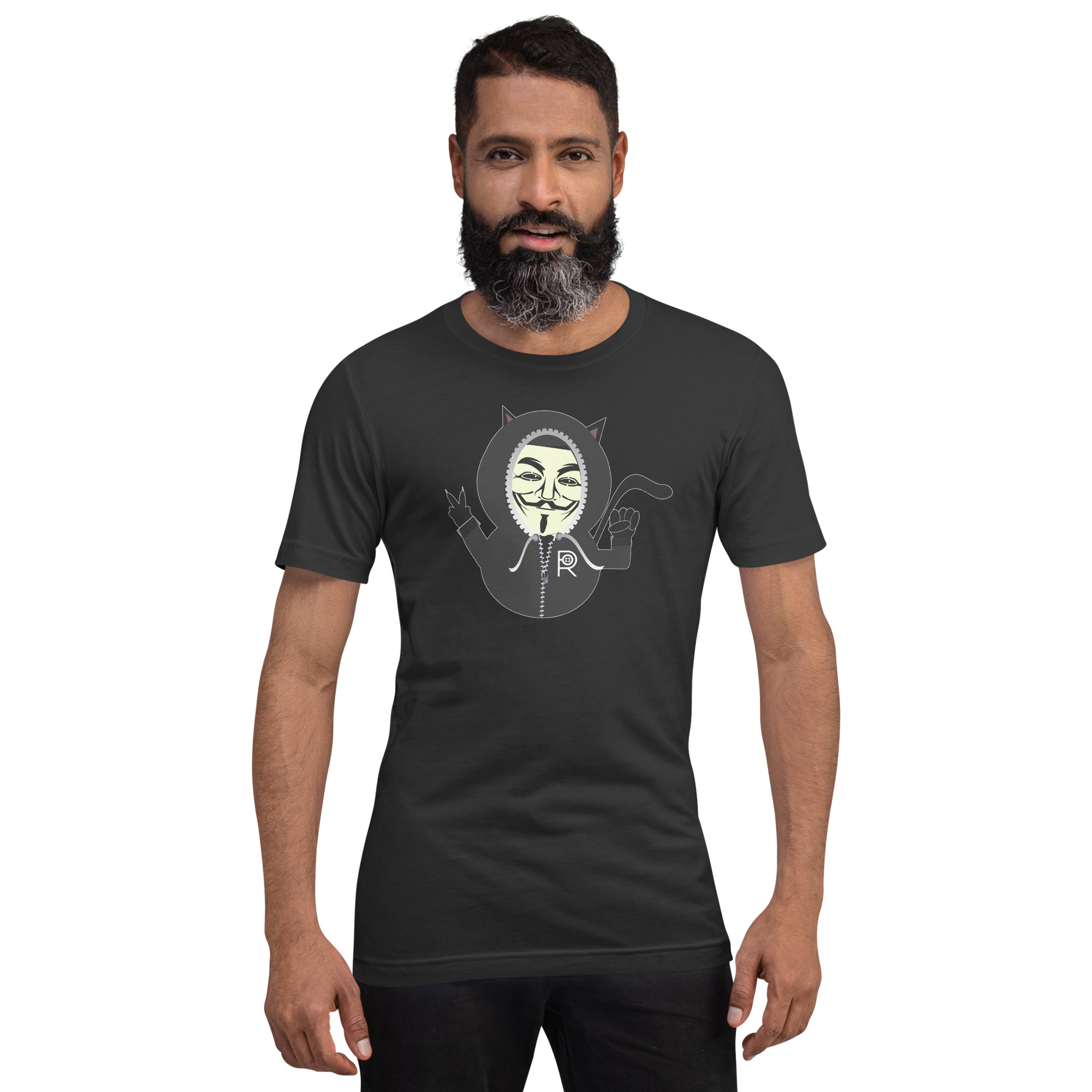 R - Anonymous Resistance Kitty Dark Style Unisex T-shirt - Image 15