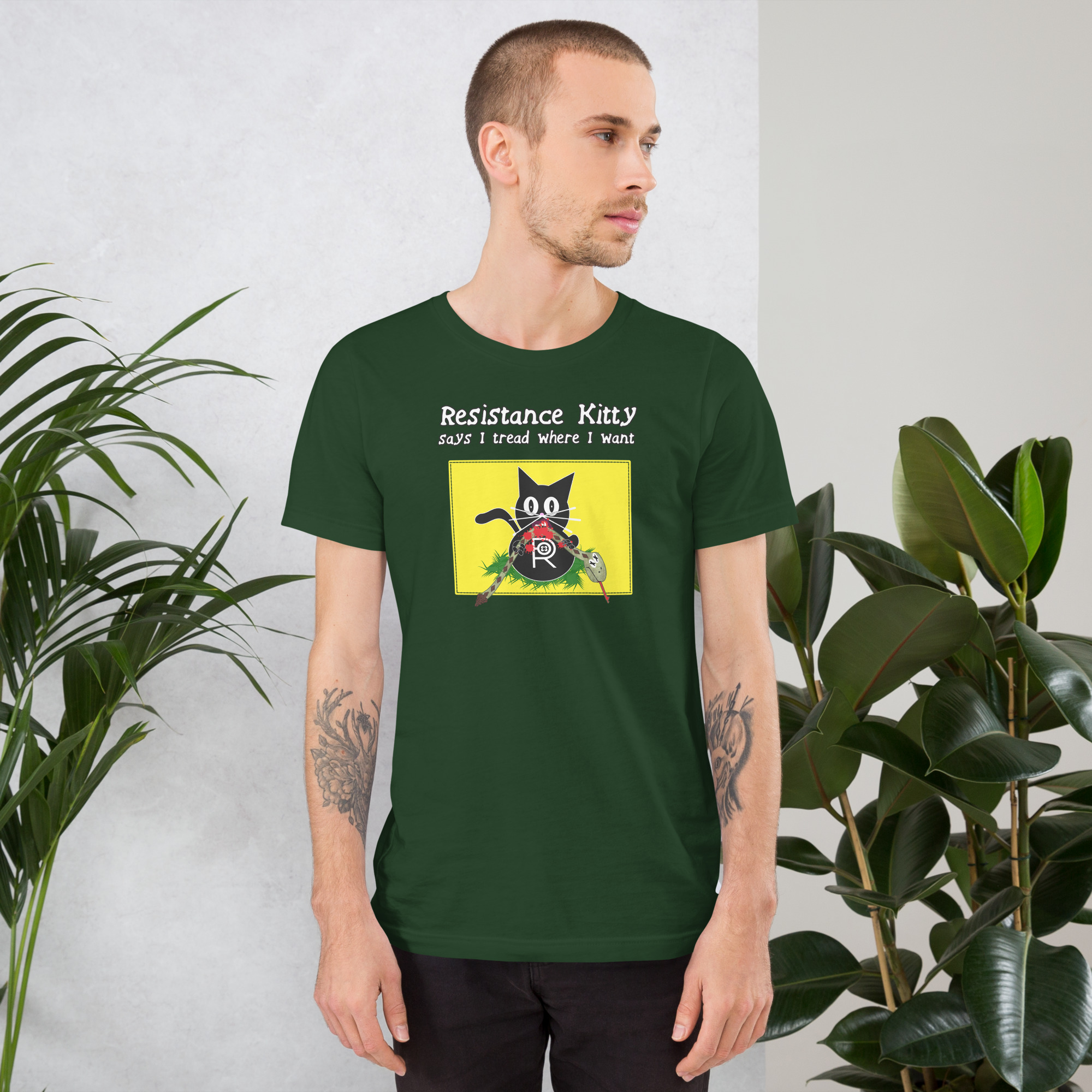 R - Resistance Kitty Says I Tread Where I Want Dark Style Unisex T-shirt - Image 18