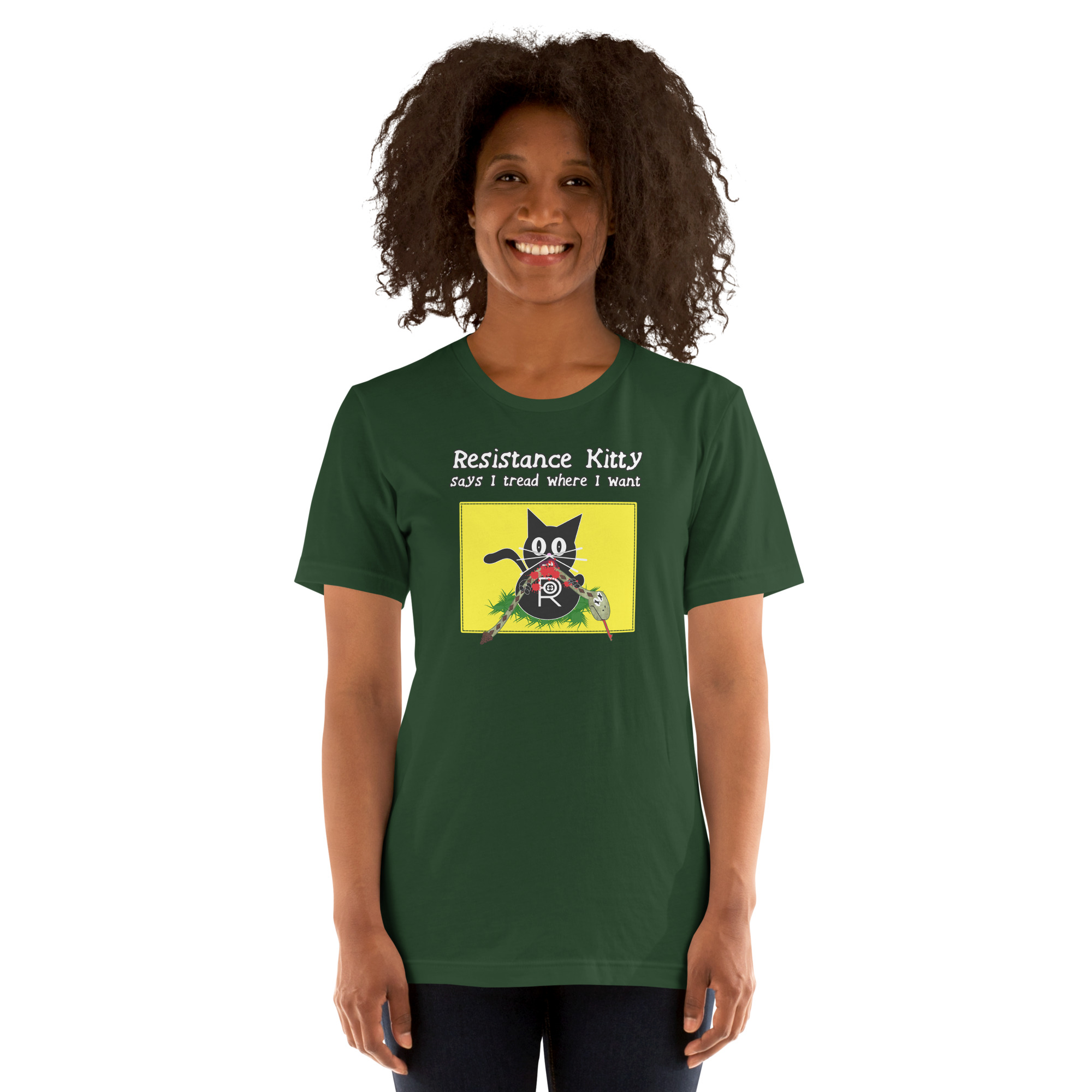 R - Resistance Kitty Says I Tread Where I Want Dark Style Unisex T-shirt - Image 19