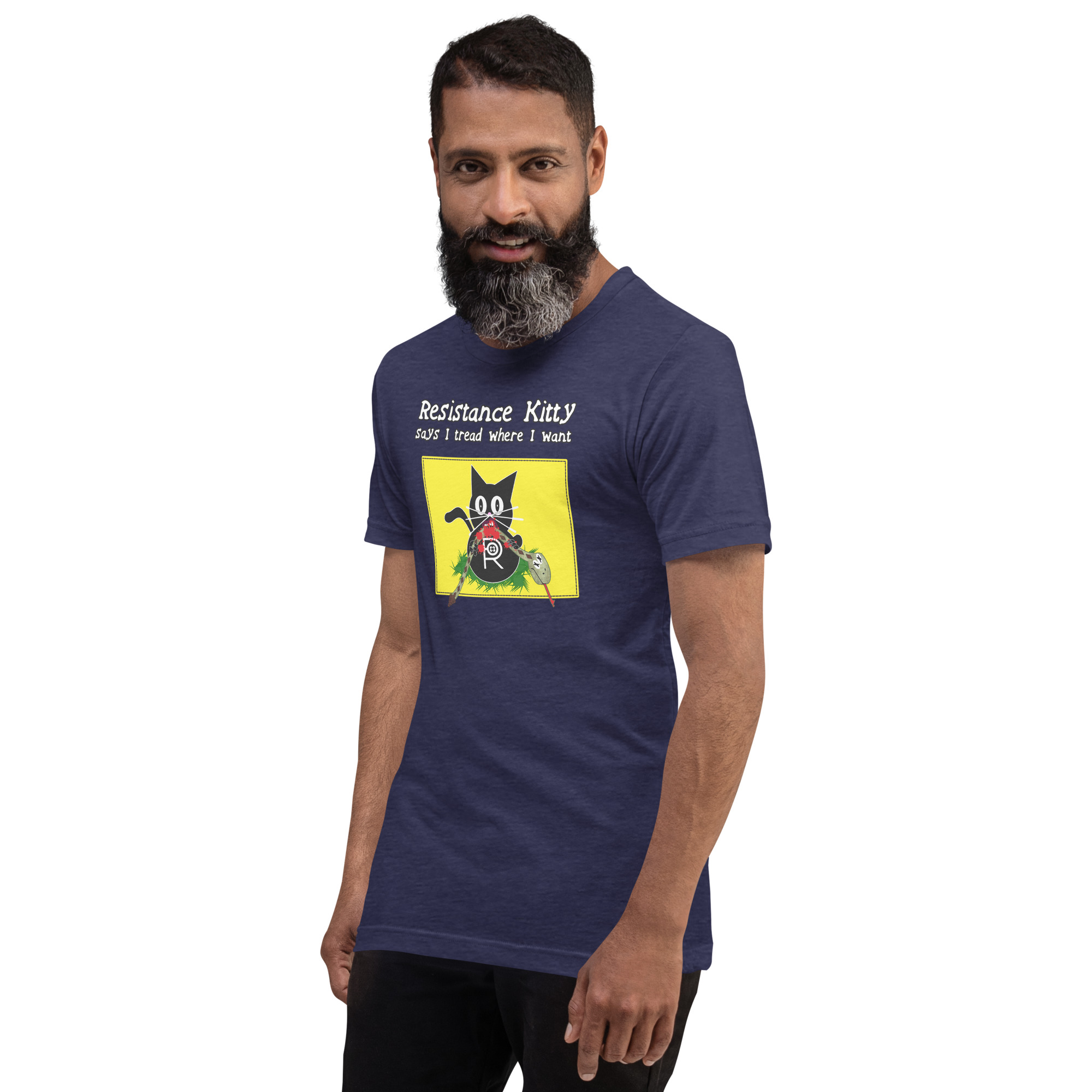 R - Resistance Kitty Says I Tread Where I Want Dark Style Unisex T-shirt - Image 15