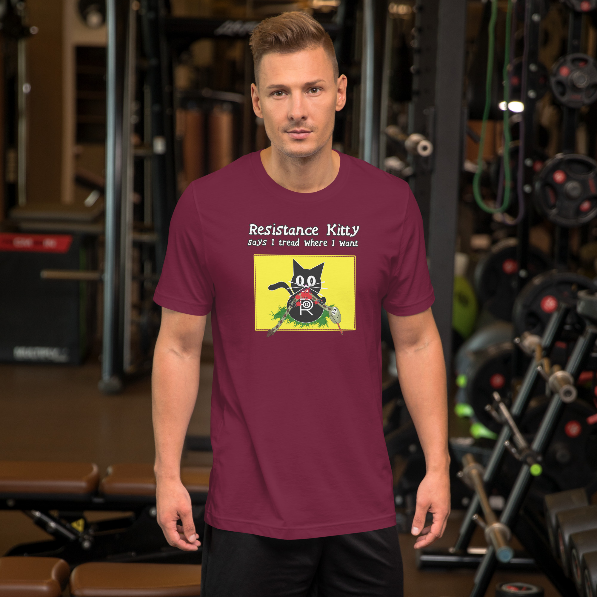 R - Resistance Kitty Says I Tread Where I Want Dark Style Unisex T-shirt - Image 17
