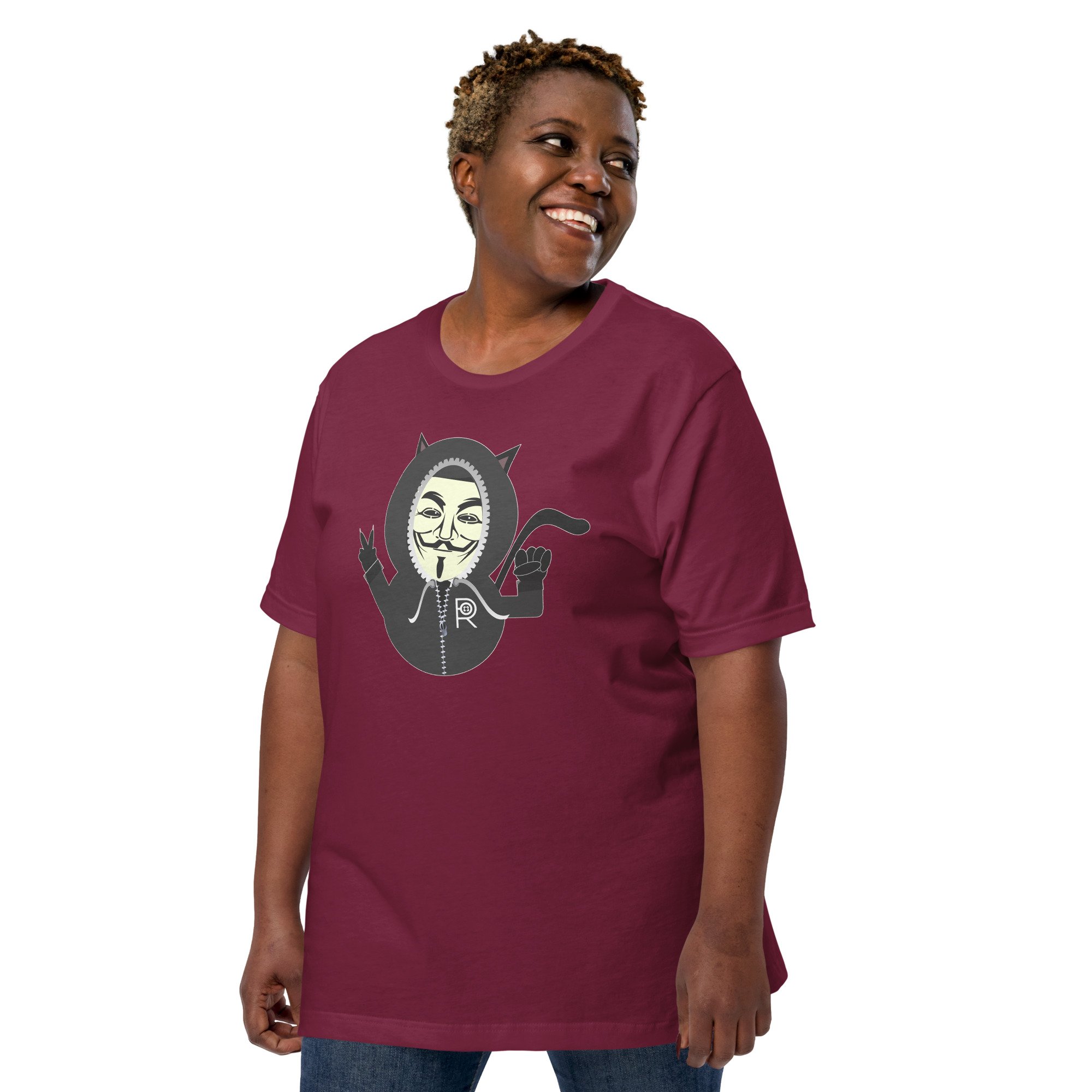 R - Anonymous Resistance Kitty Dark Style Unisex T-shirt - Image 16