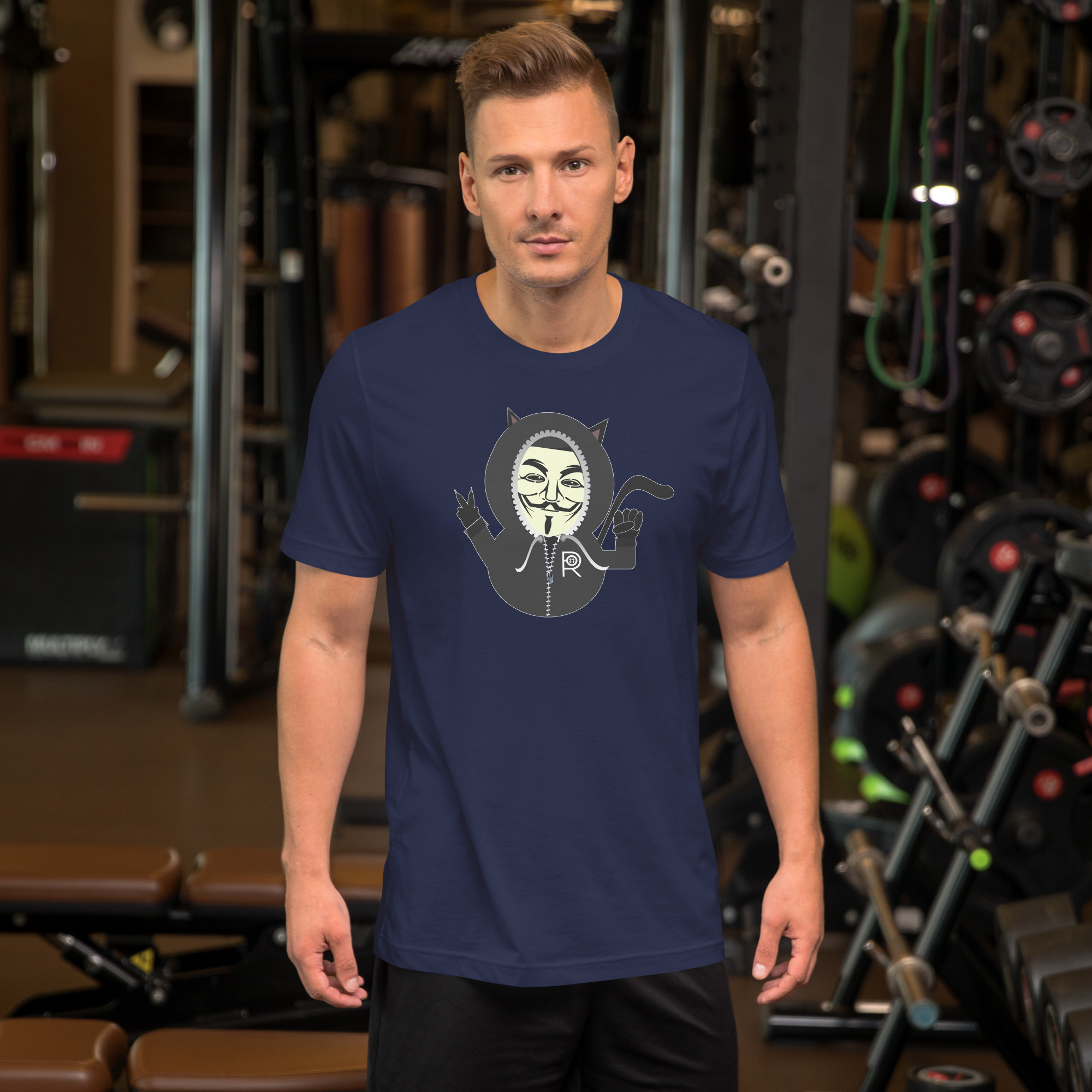 R - Anonymous Resistance Kitty Dark Style Unisex T-shirt - Image 10