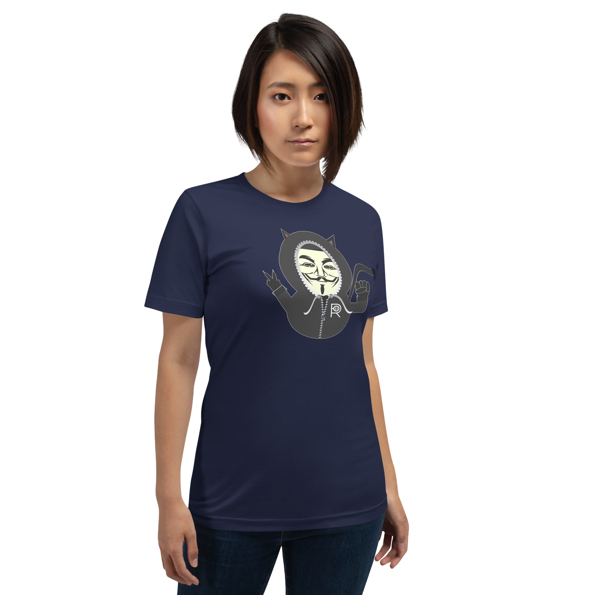 R - Anonymous Resistance Kitty Dark Style Unisex T-shirt - Image 11