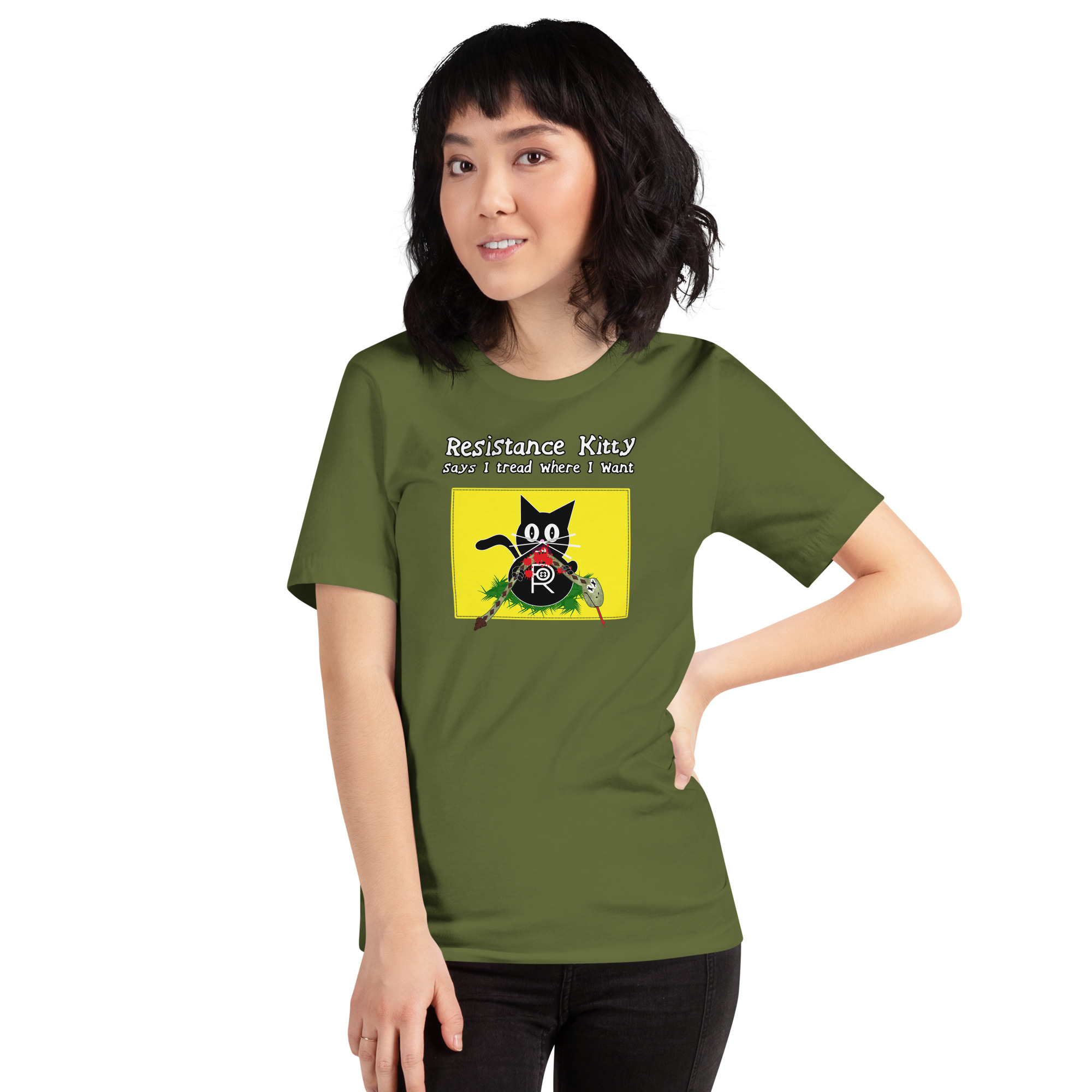 R - Resistance Kitty Says I Tread Where I Want Dark Style Unisex T-shirt - Image 29