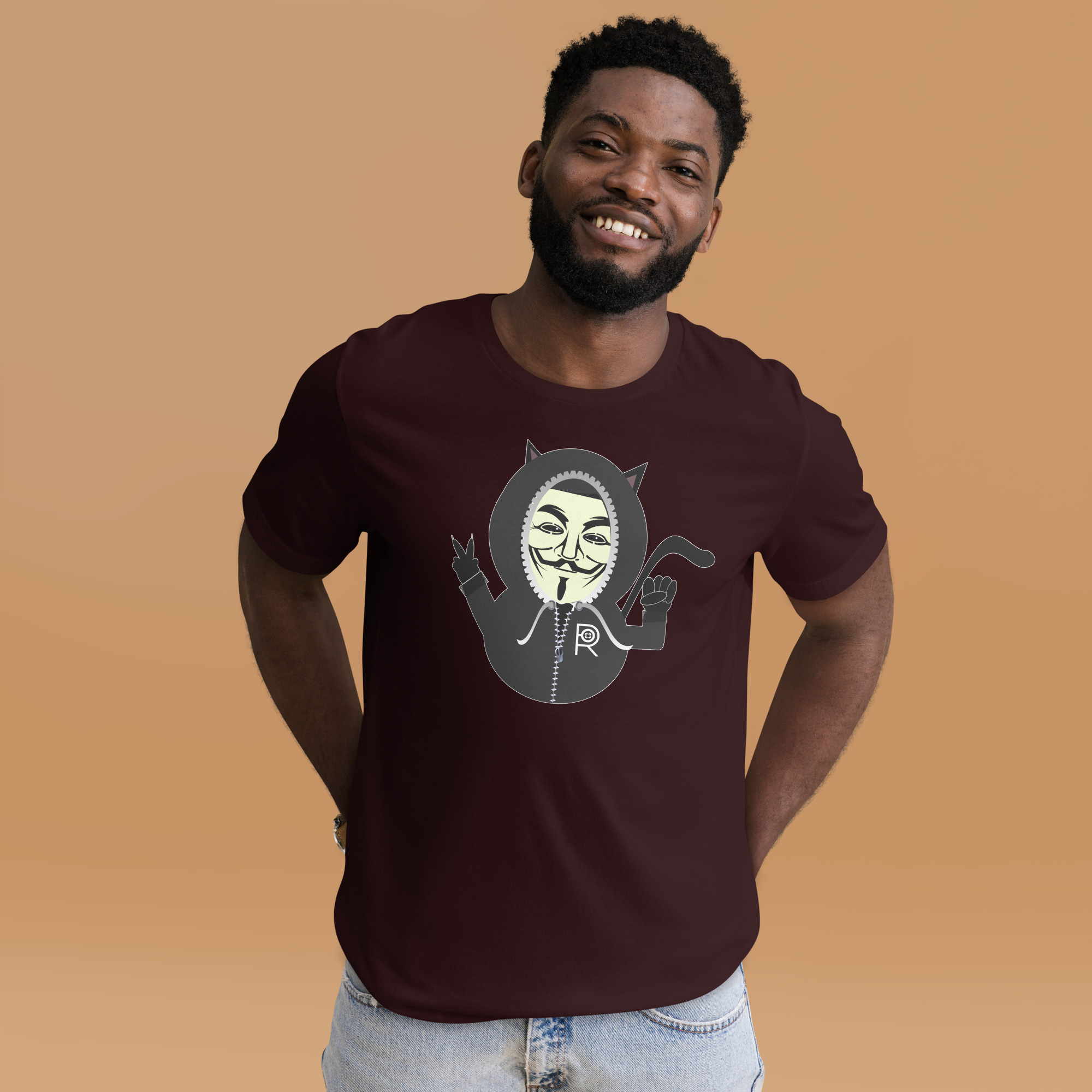 R - Anonymous Resistance Kitty Dark Style Unisex T-shirt - Image 6