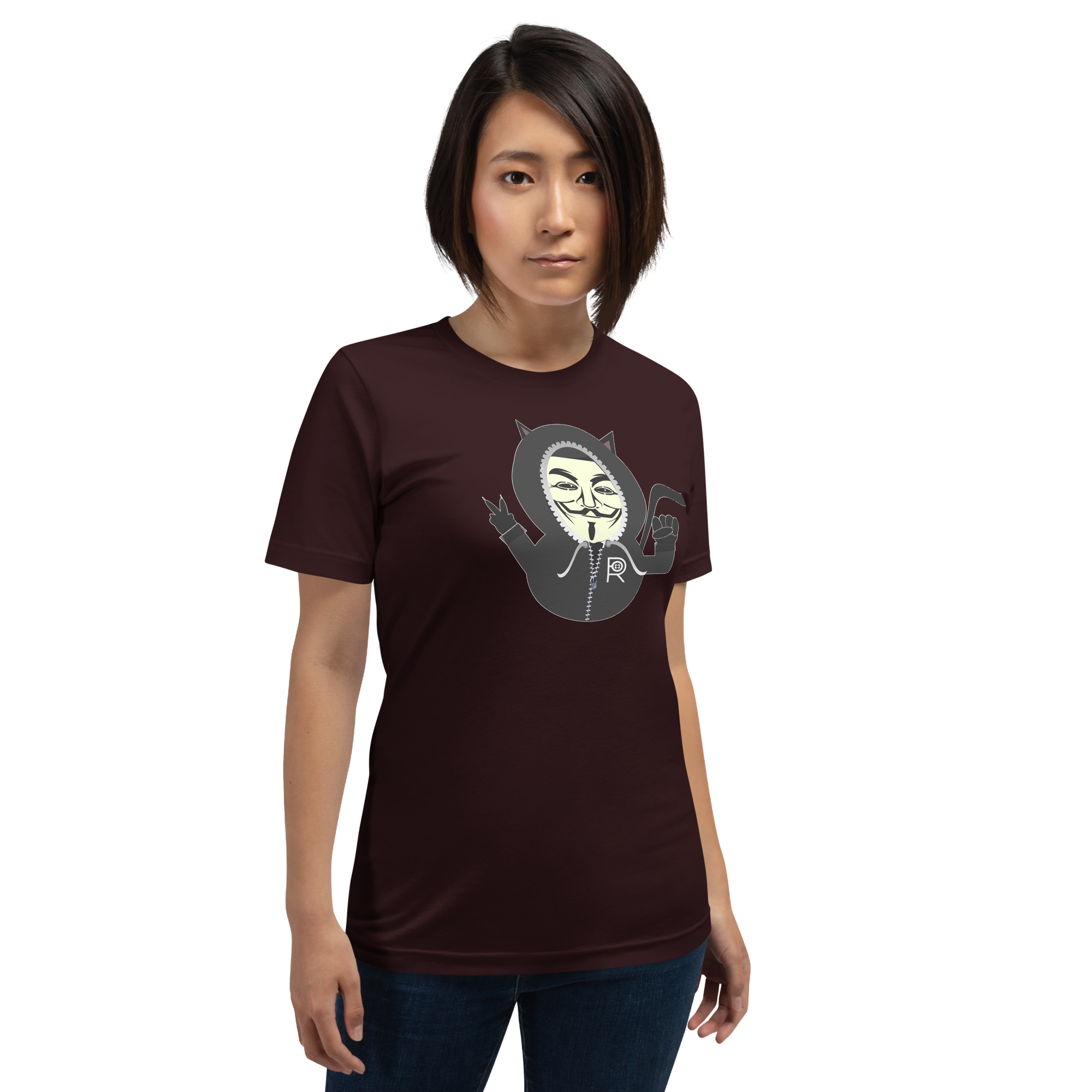 R - Anonymous Resistance Kitty Dark Style Unisex T-shirt - Image 7