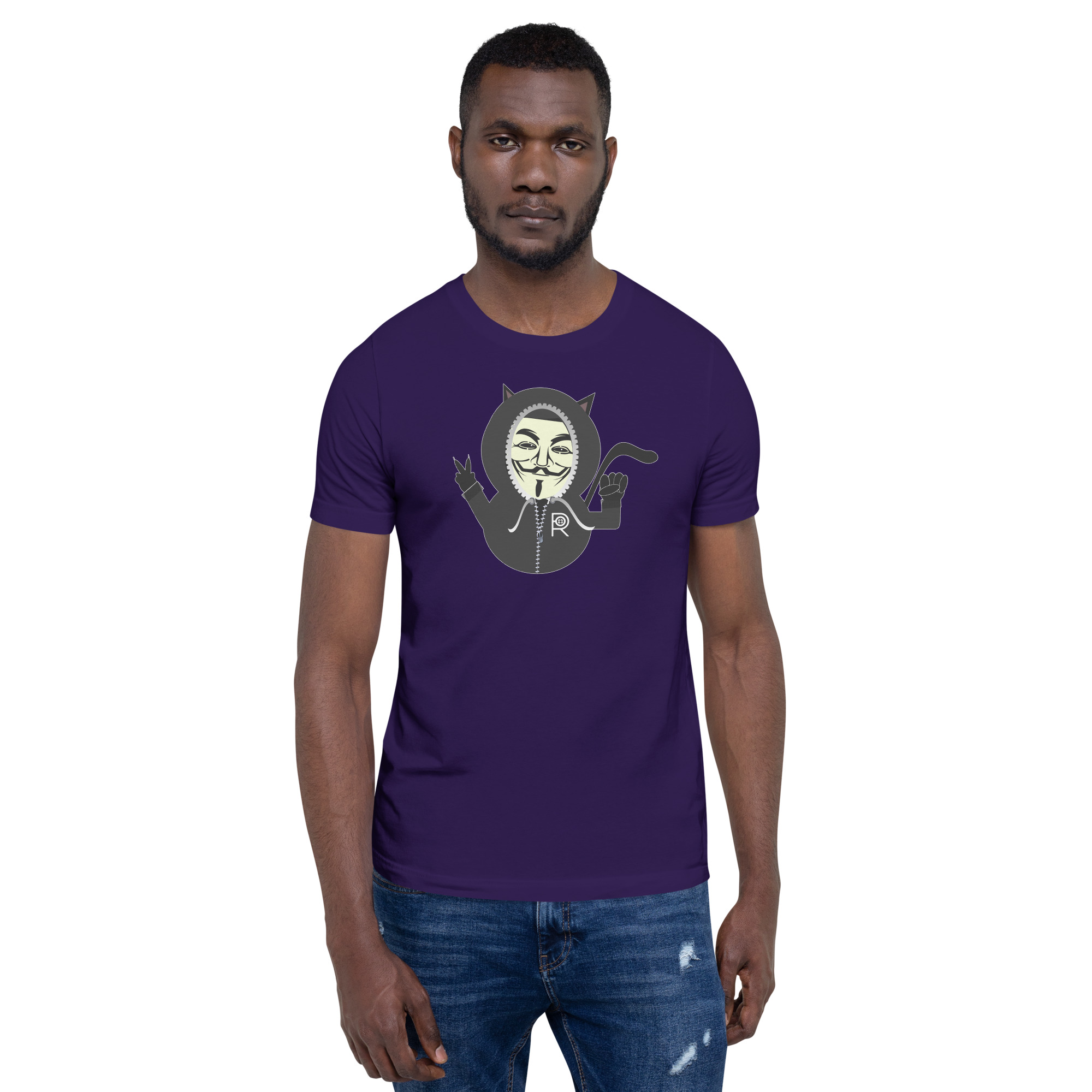 R - Anonymous Resistance Kitty Dark Style Unisex T-shirt - Image 8