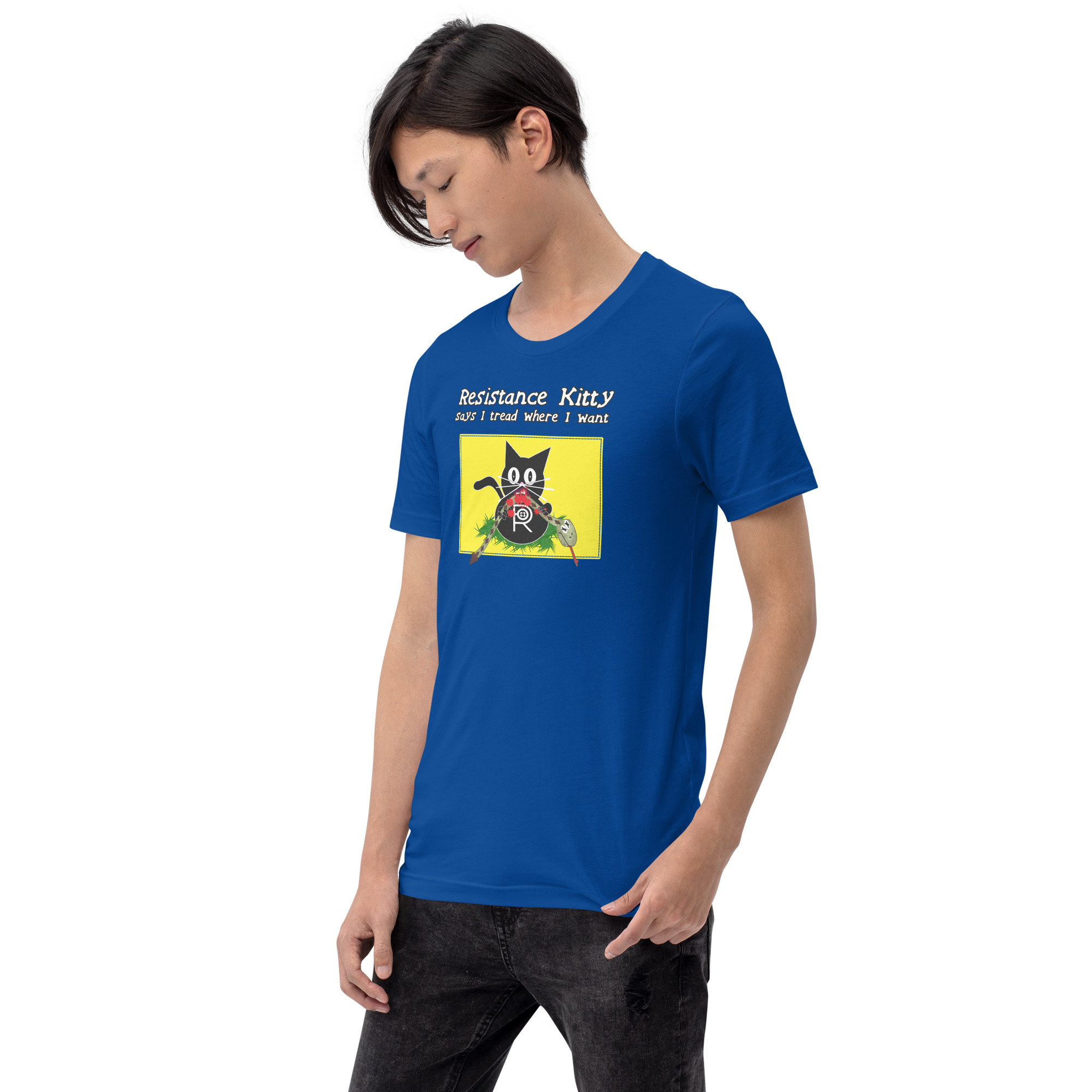 R - Resistance Kitty Says I Tread Where I Want Dark Style Unisex T-shirt - Image 20