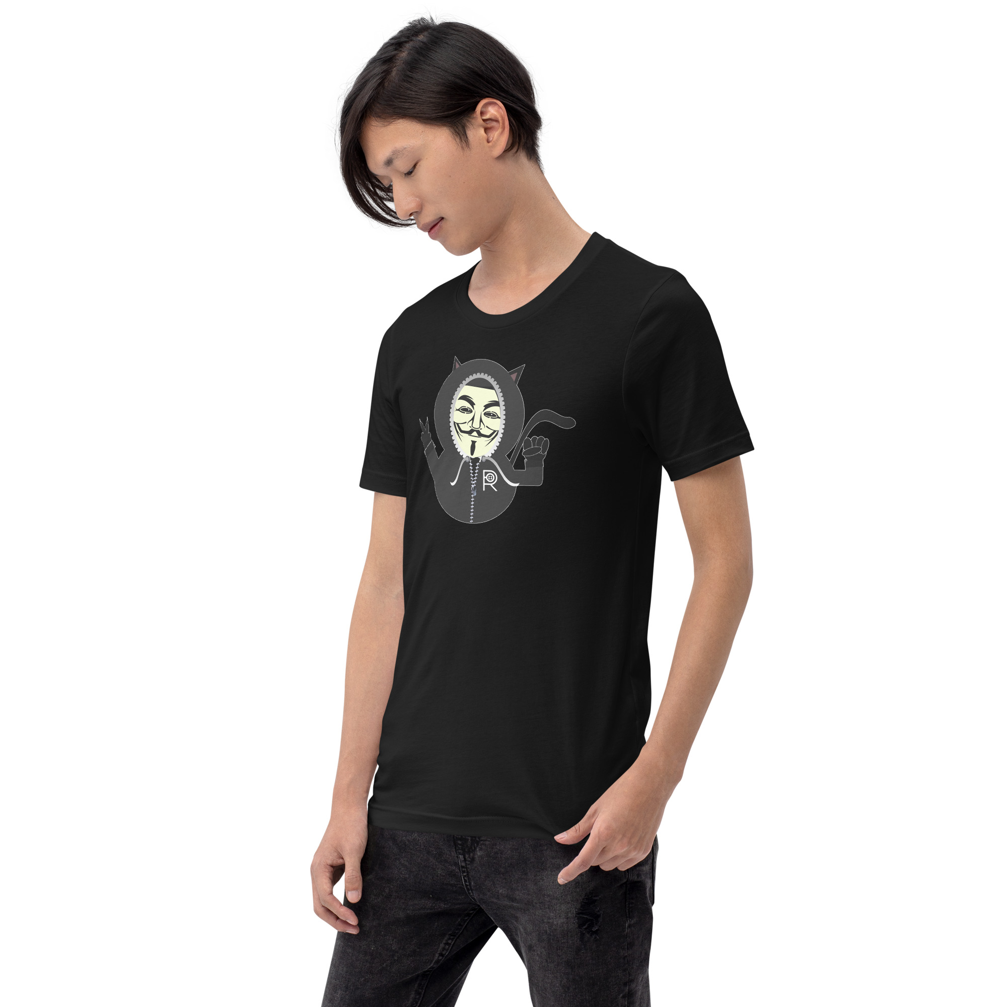 R - Anonymous Resistance Kitty Dark Style Unisex T-shirt - Image 5