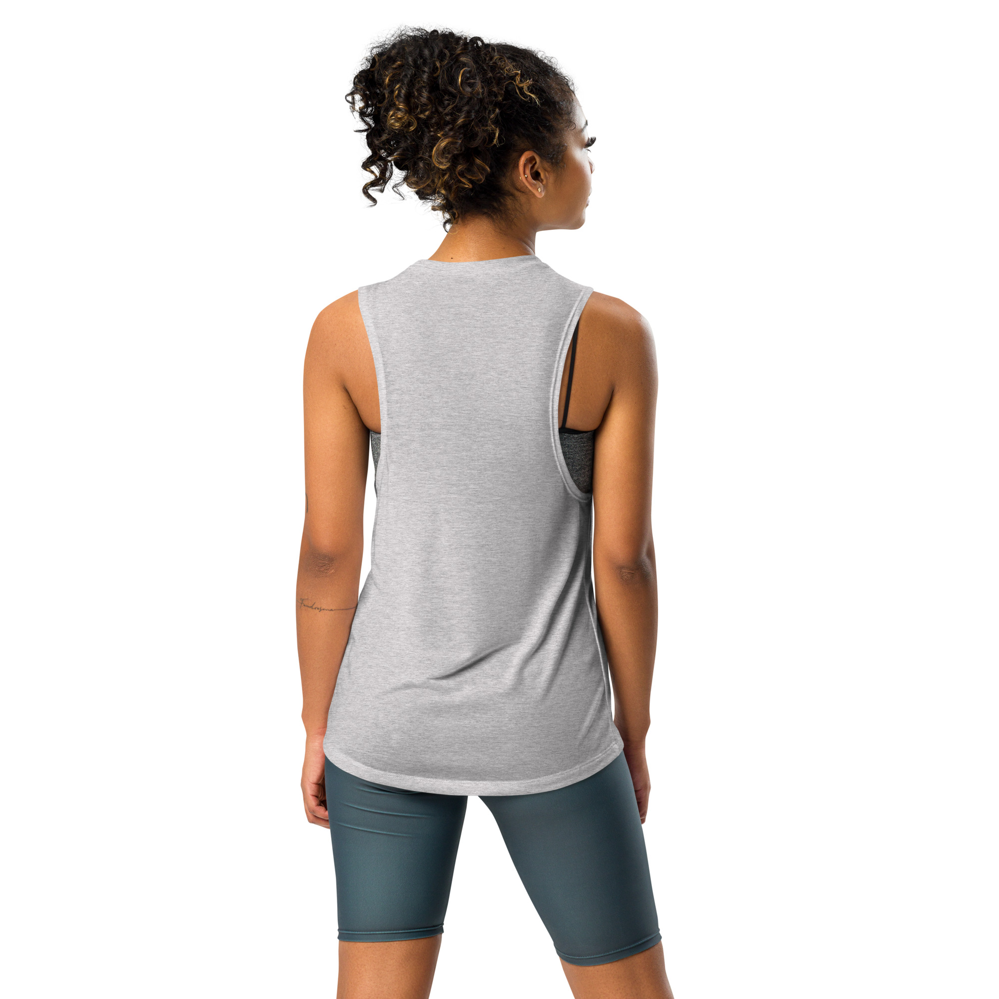 R - White And Black Outlined Ladies’ Muscle Tank - Image 10