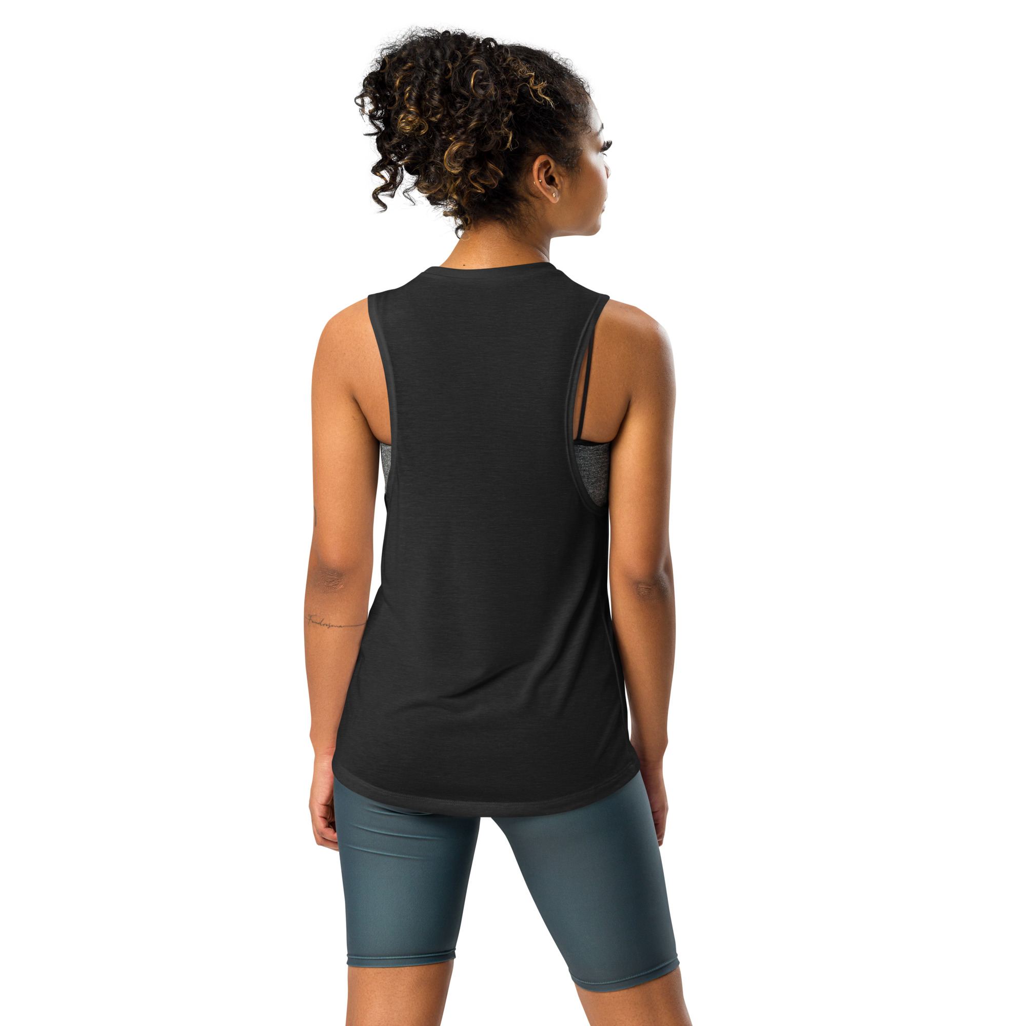 R - White And Black Outlined Ladies’ Muscle Tank - Image 8