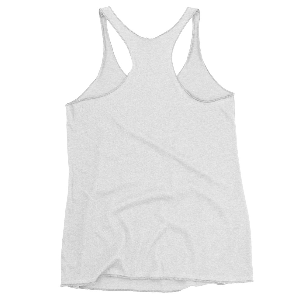 R - White And Black Outlined Women's Racerback Tank - Image 31