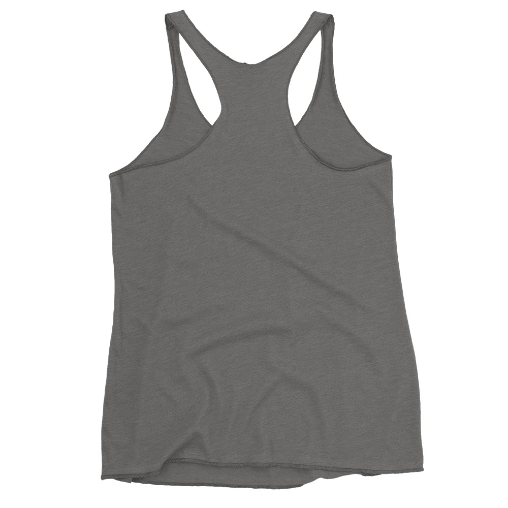 R - White And Black Outlined Women's Racerback Tank - Image 27