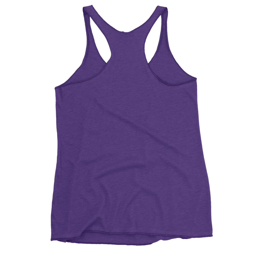 R - White And Black Outlined Women's Racerback Tank - Image 22