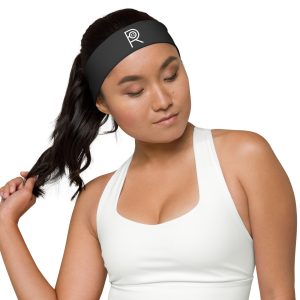 R - White And Black Outlined Eclipse Unisex Headband