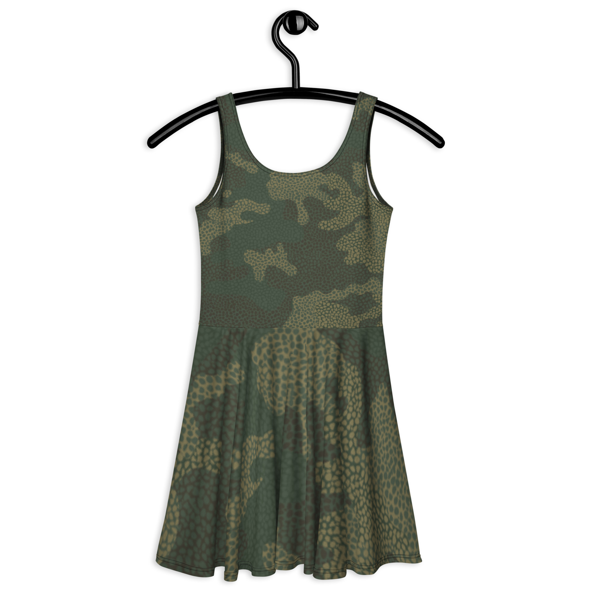 R - White And Black Outlined Camouflage Women's Skater Dress - Image 4