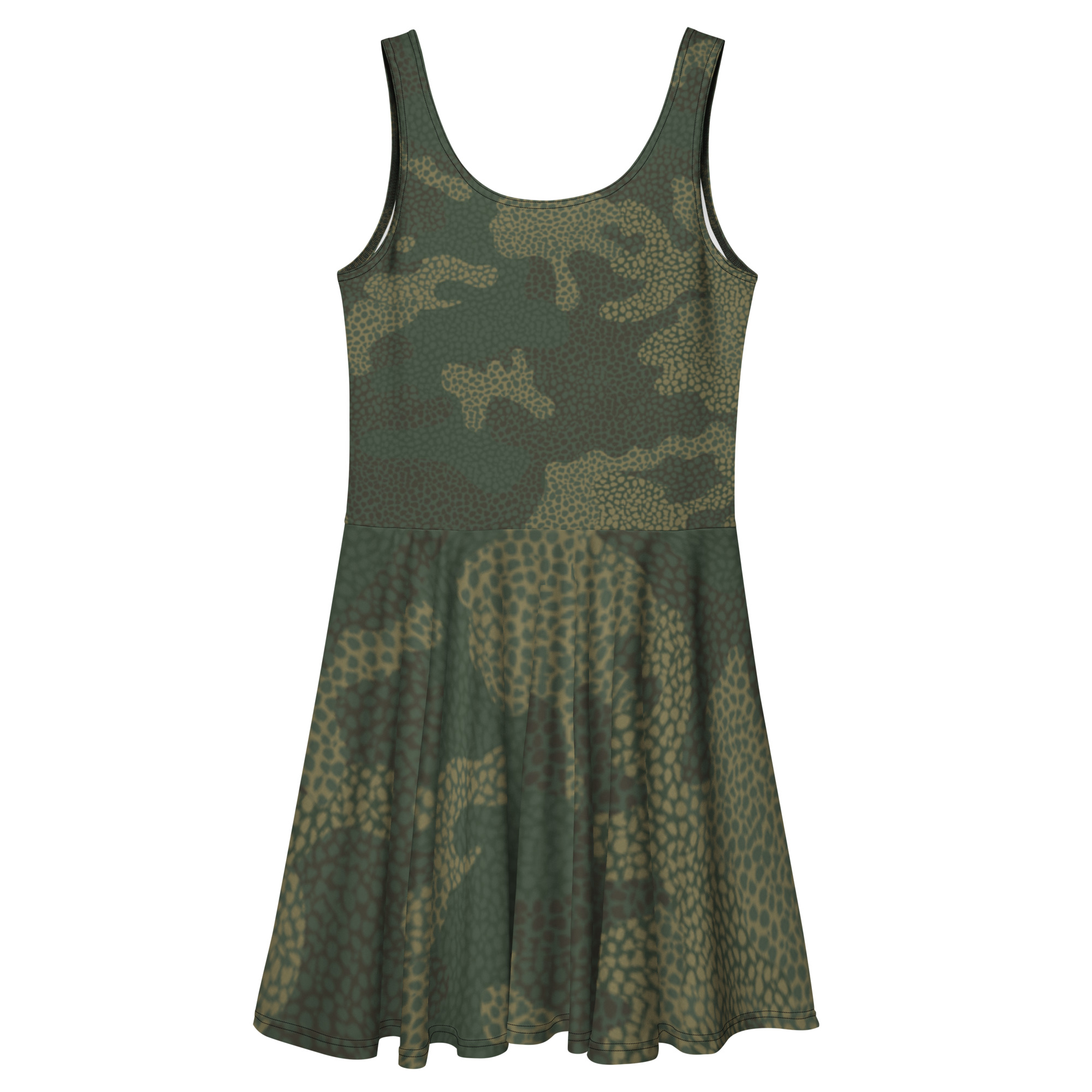 R - White And Black Outlined Camouflage Women's Skater Dress - Image 5