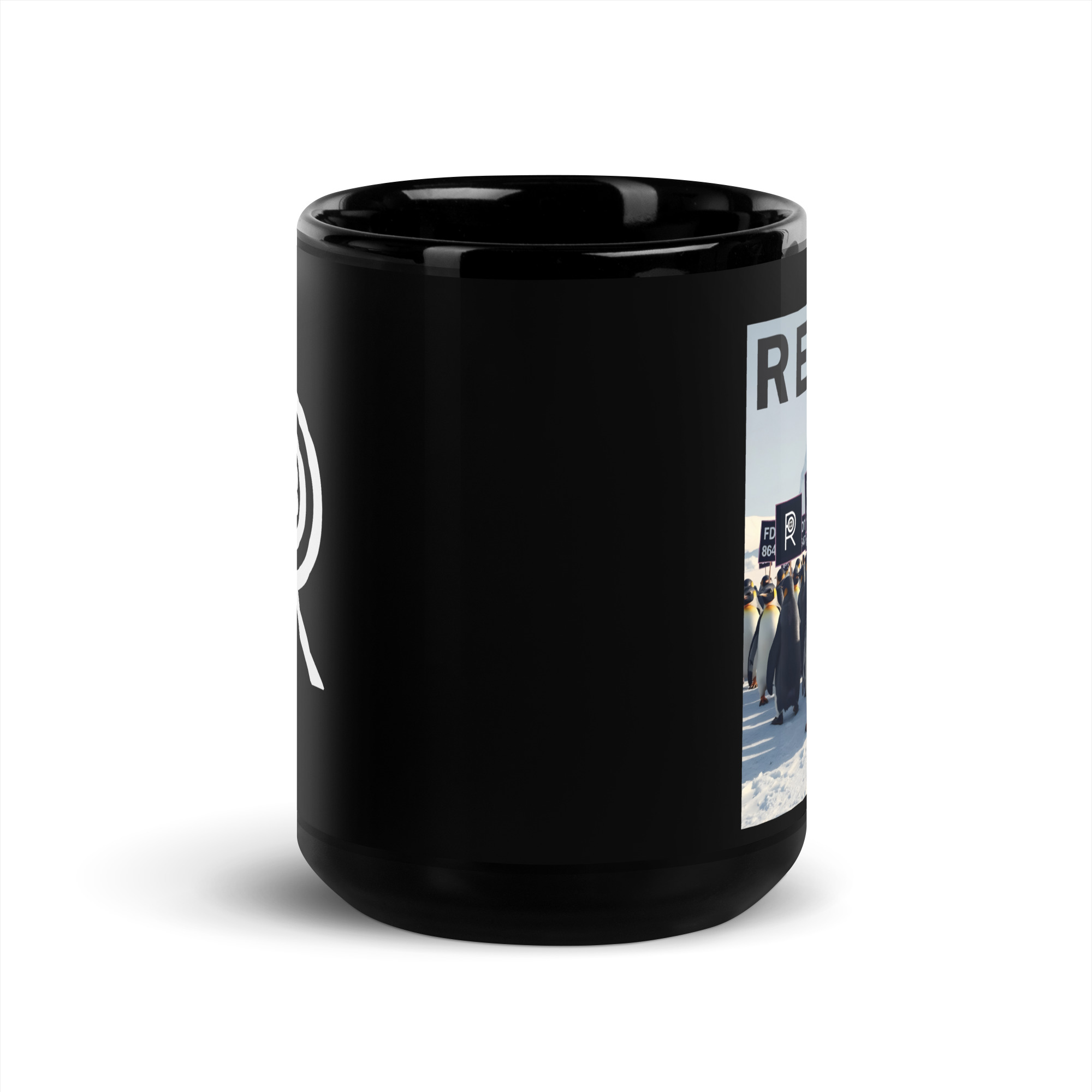 R - Penguins Resist FDT 8647 No Tariffs Maga Morons Are Governing America Black Glossy Mug - Image 6
