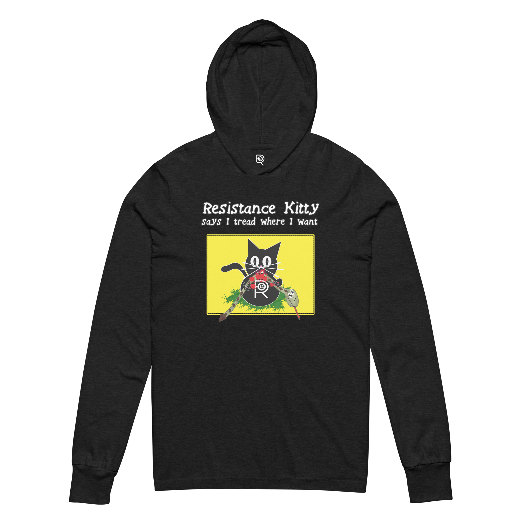 R - Resistance Kitty Says I Tread Where I Want Hooded Long-sleeve Tee Shirt - Image 5