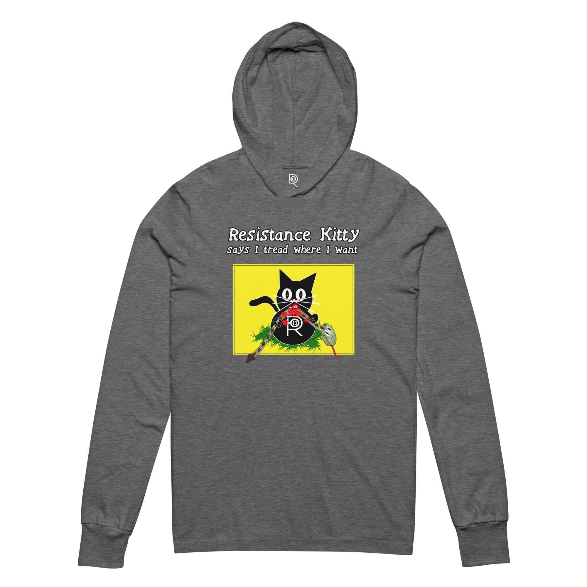 R - Resistance Kitty Says I Tread Where I Want Hooded Long-sleeve Tee Shirt - Image 9