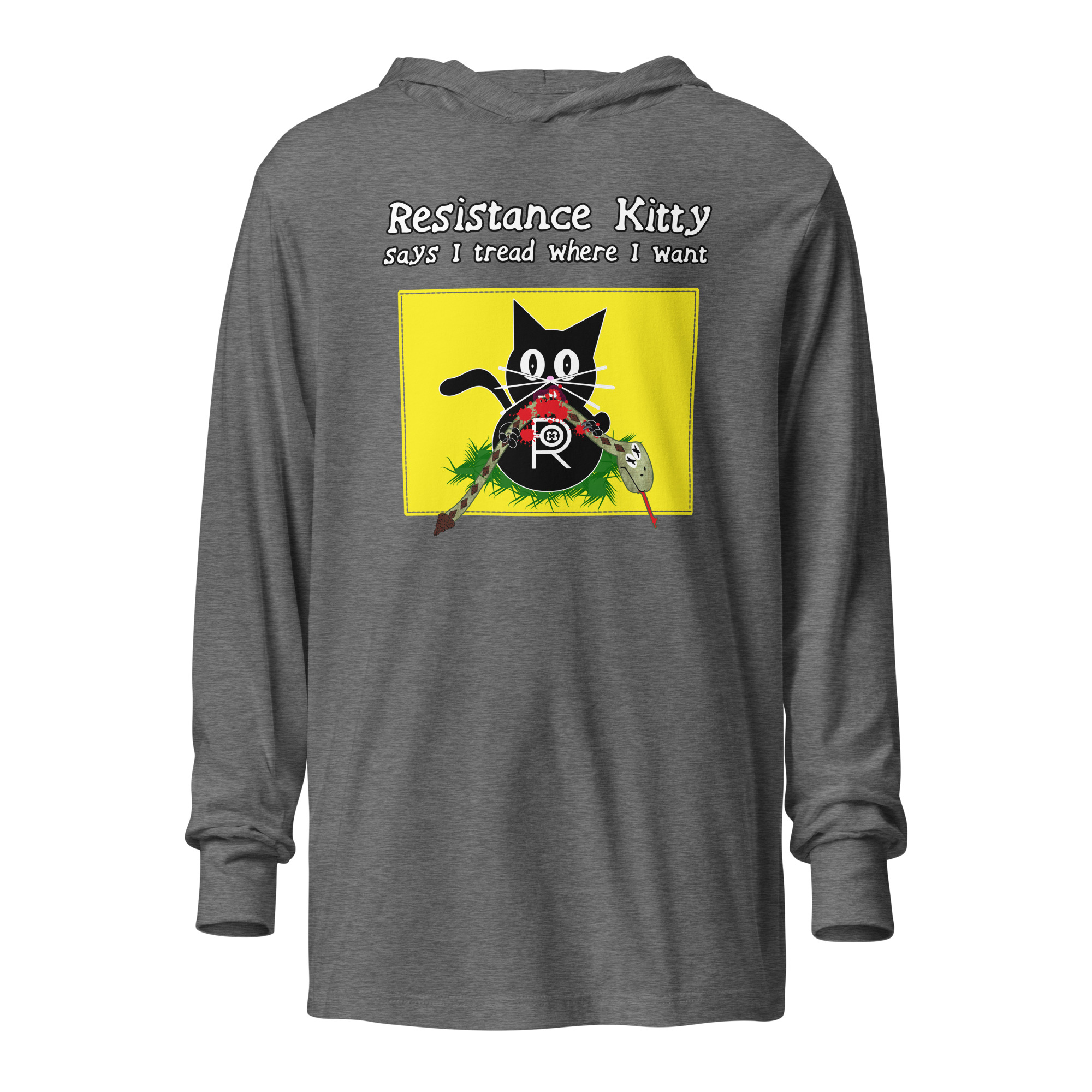 R - Resistance Kitty Says I Tread Where I Want Hooded Long-sleeve Tee Shirt - Image 31