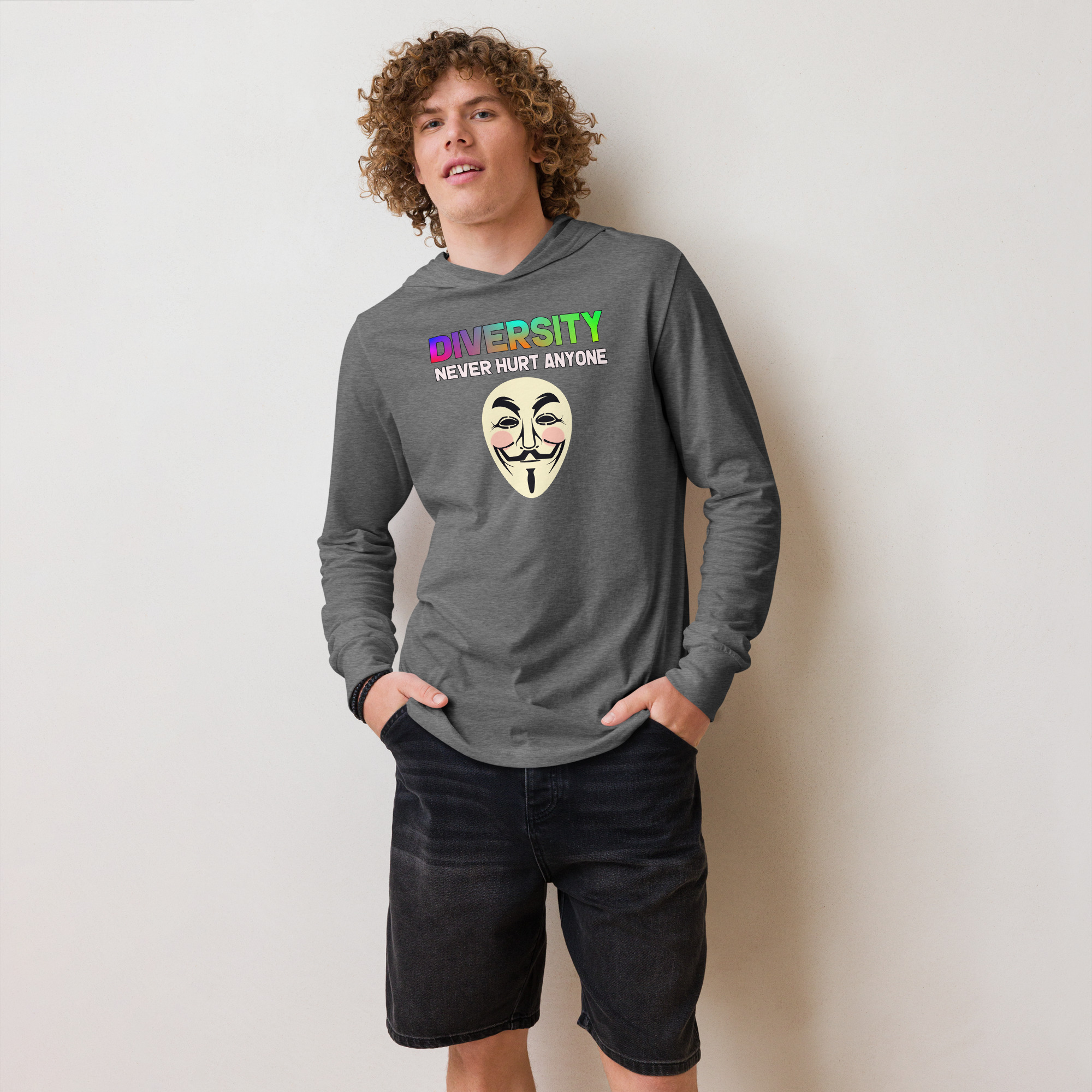 R - Diversity Never Hurt Anyone Hooded Long-sleeve Tee - Image 9