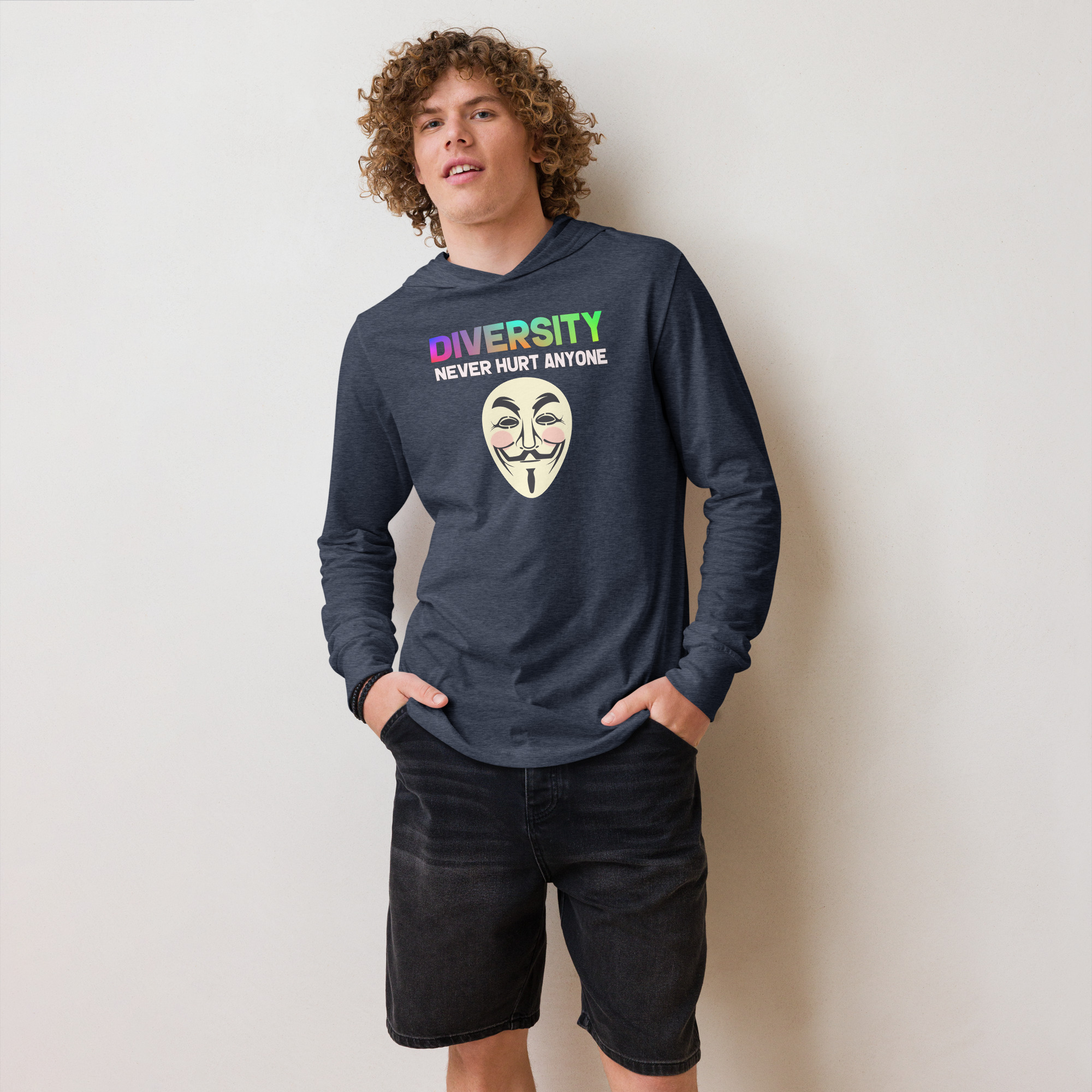 R - Diversity Never Hurt Anyone Hooded Long-sleeve Tee - Image 8