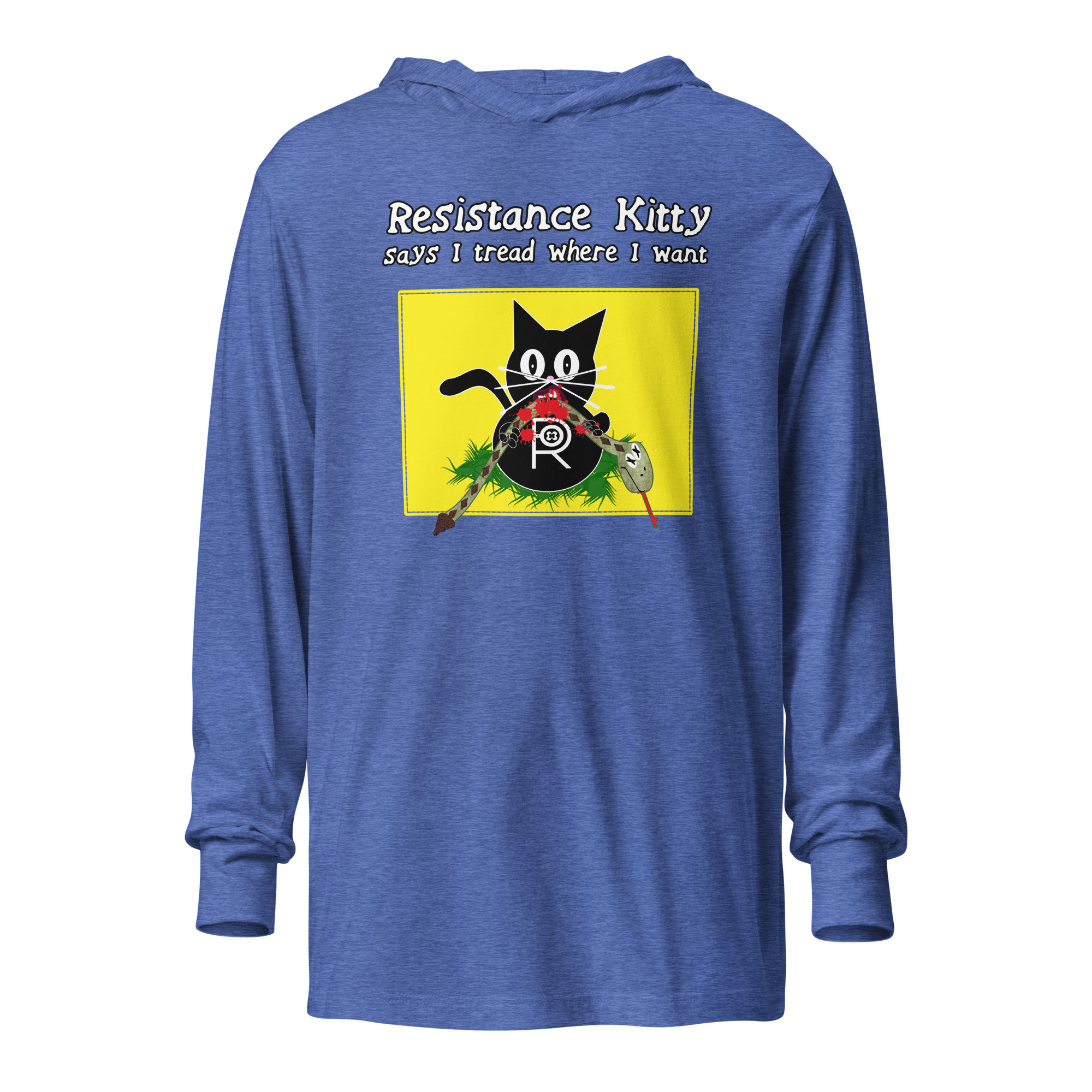 R - Resistance Kitty Says I Tread Where I Want Hooded Long-sleeve Tee Shirt - Image 35