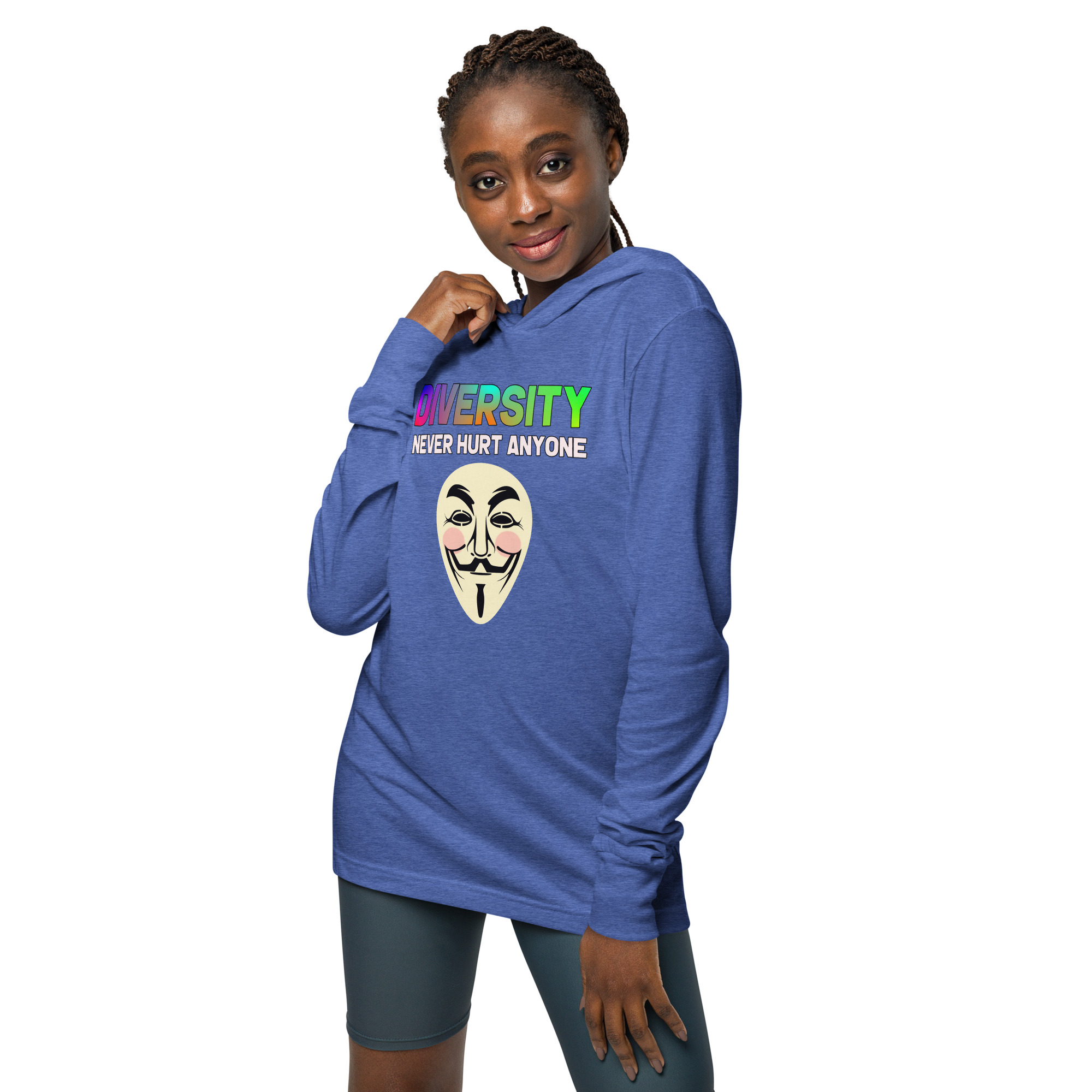 R - Diversity Never Hurt Anyone Hooded Long-sleeve Tee - Image 11