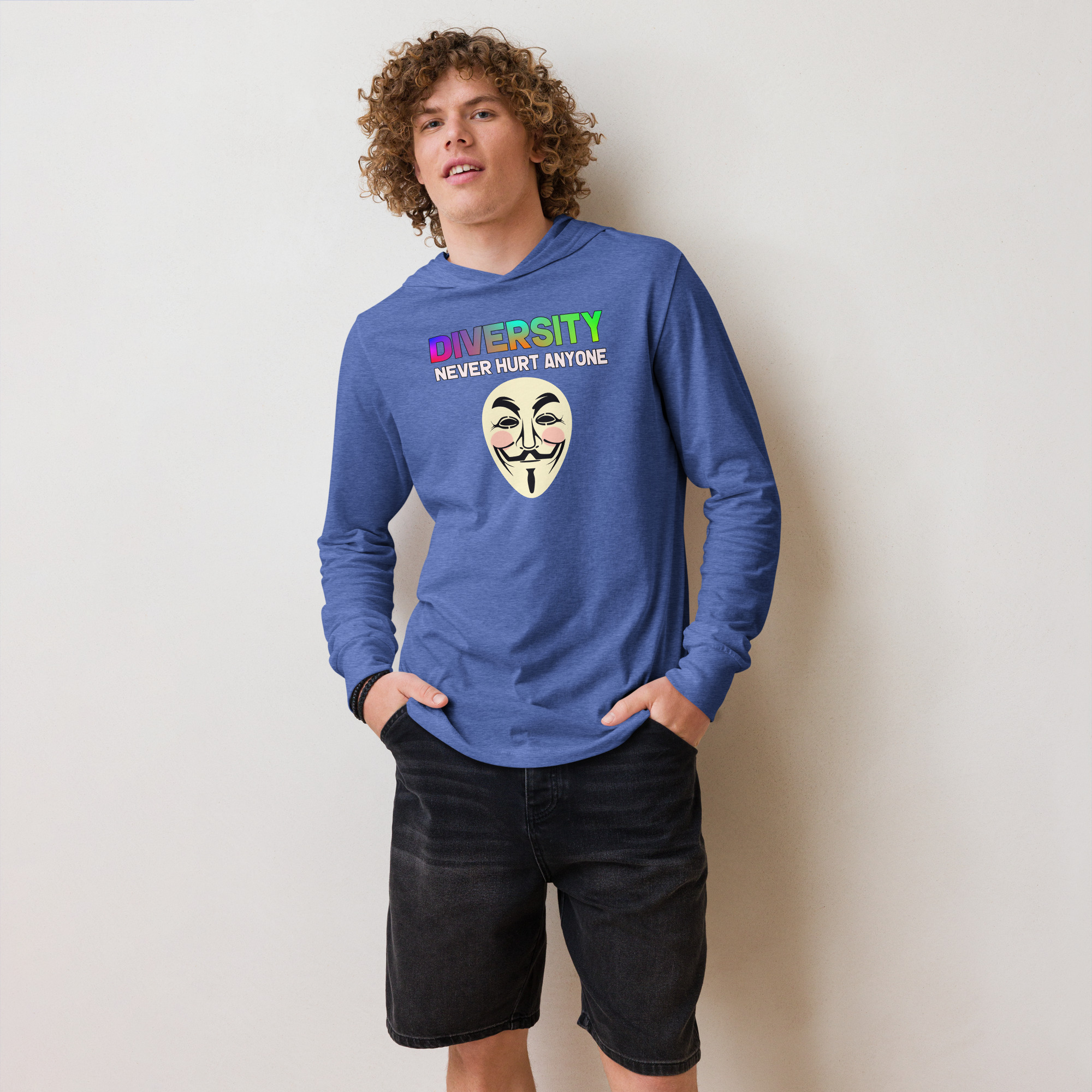 R - Diversity Never Hurt Anyone Hooded Long-sleeve Tee - Image 12