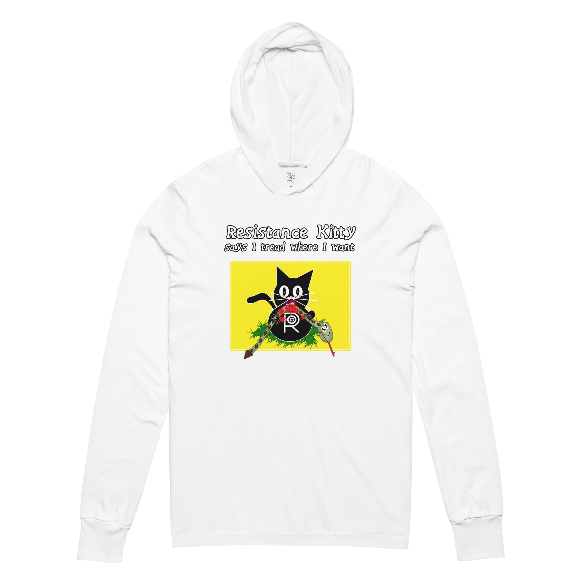 R - Resistance Kitty Says I Tread Where I Want Hooded Long-sleeve Tee Shirt - Image 8
