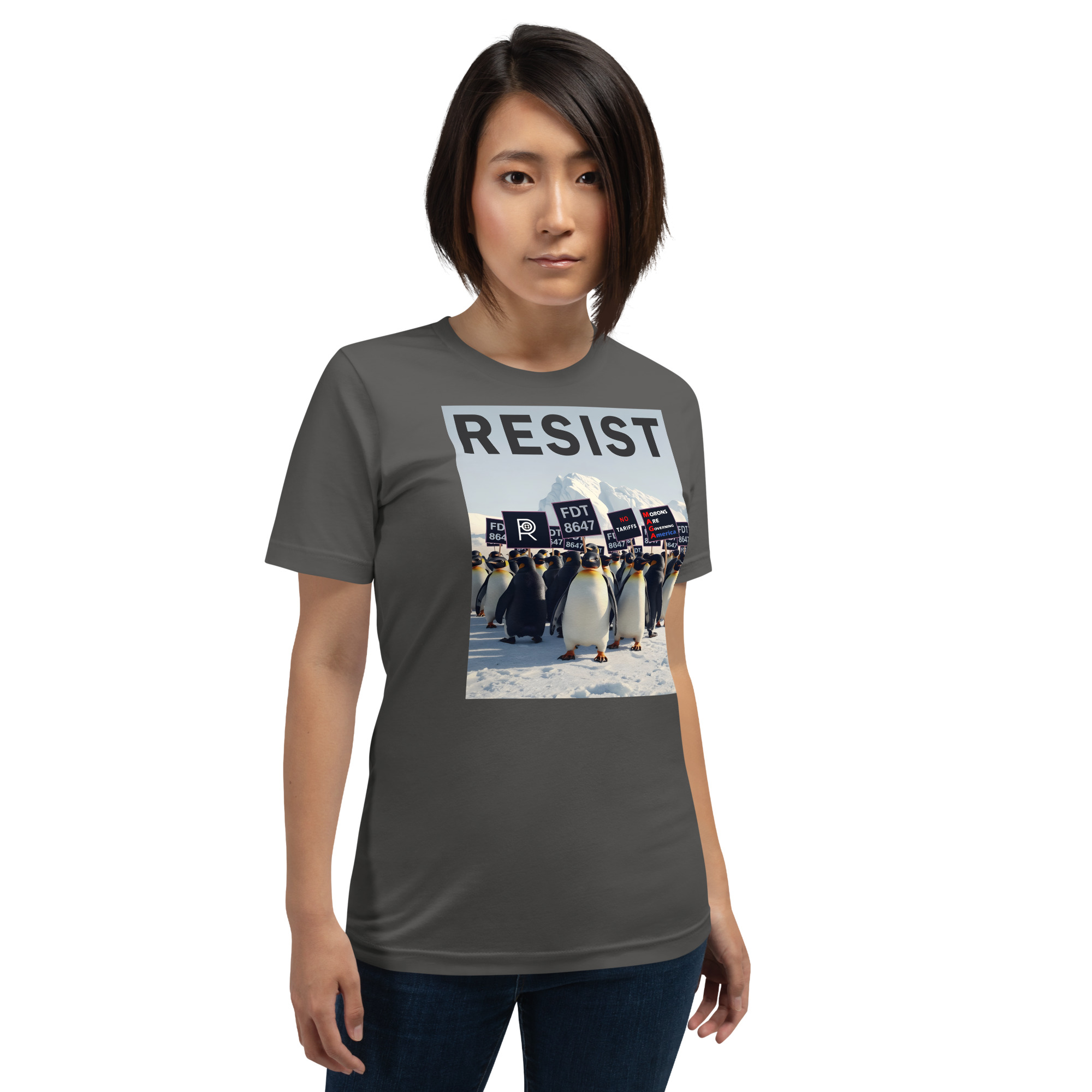 R - Penguins Resist FDT 8647 No Tariffs MAGA Morons Are Governing America Dark Style Unisex T-shirt - Image 24